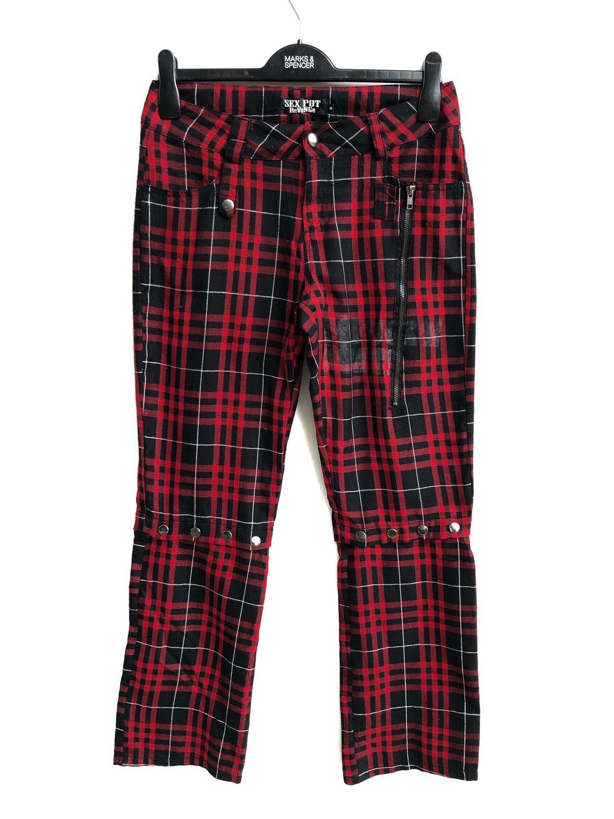 image of Sex Pot Revenge Seditionaries Bondage Pant in Red Tartan, Men's (Size 28)