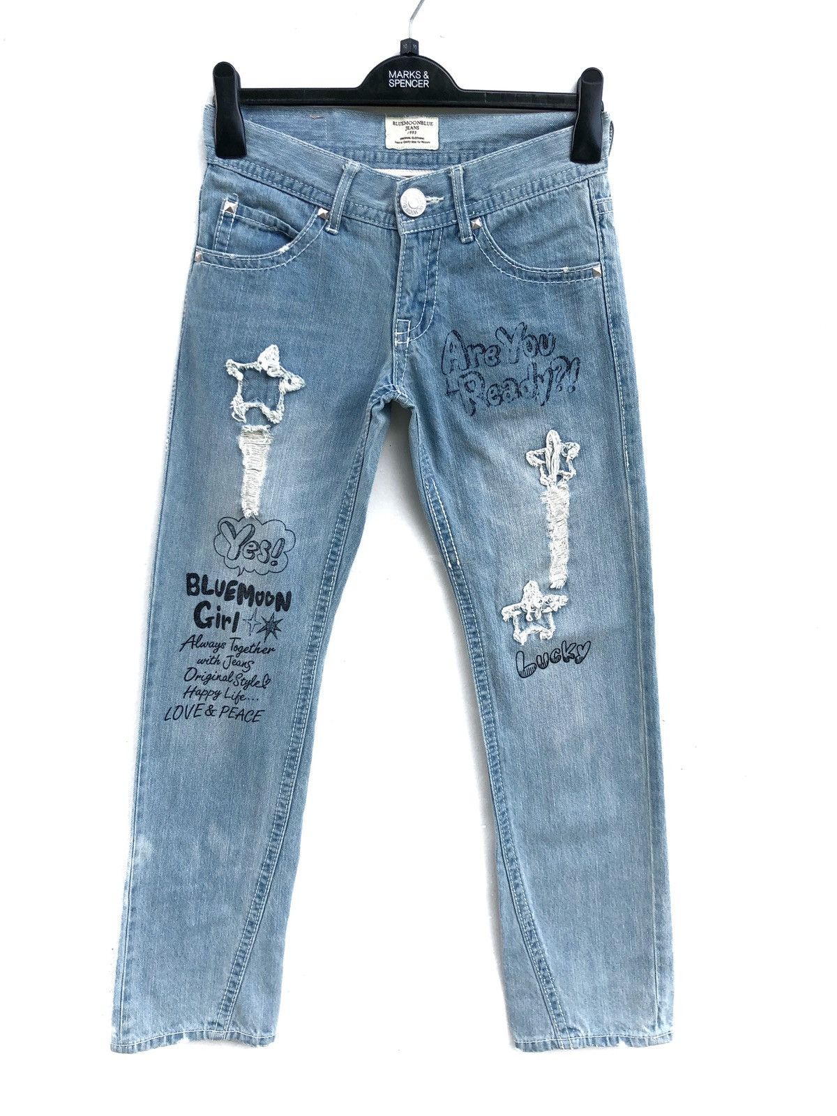 Hysteric Glamour × Japanese Brand × Vintage Japanese Brand Blue Moon Distressed Jean Size US 26 / EU 42 - 1 Thumbnail