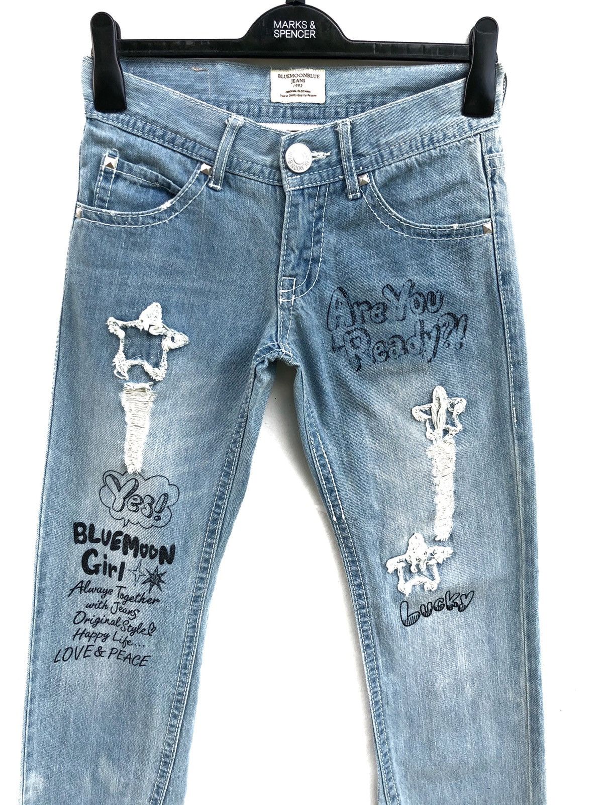 Hysteric Glamour × Japanese Brand × Vintage Japanese Brand Blue Moon Distressed Jean Size US 26 / EU 42 - 3 Thumbnail