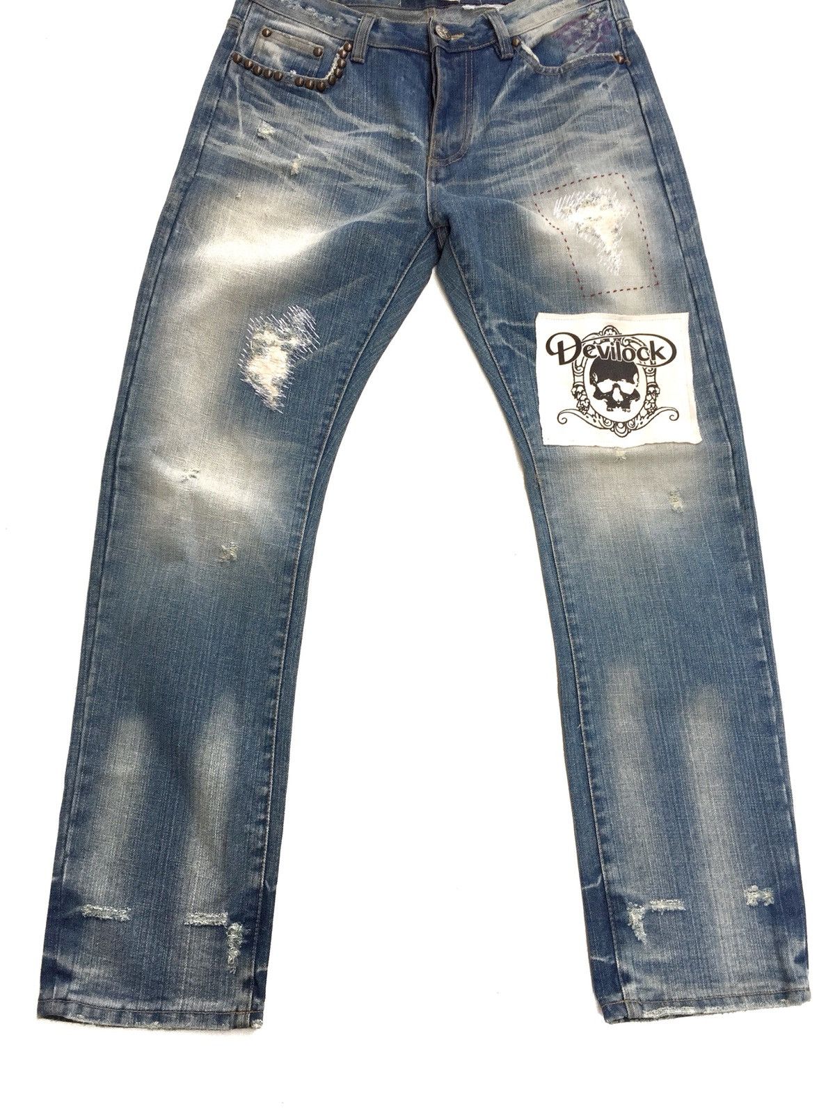Devilock Devilock Distressed Destroy Ripped Jeans Nirvana Grunge Size US 32 / EU 48 - 3 Thumbnail