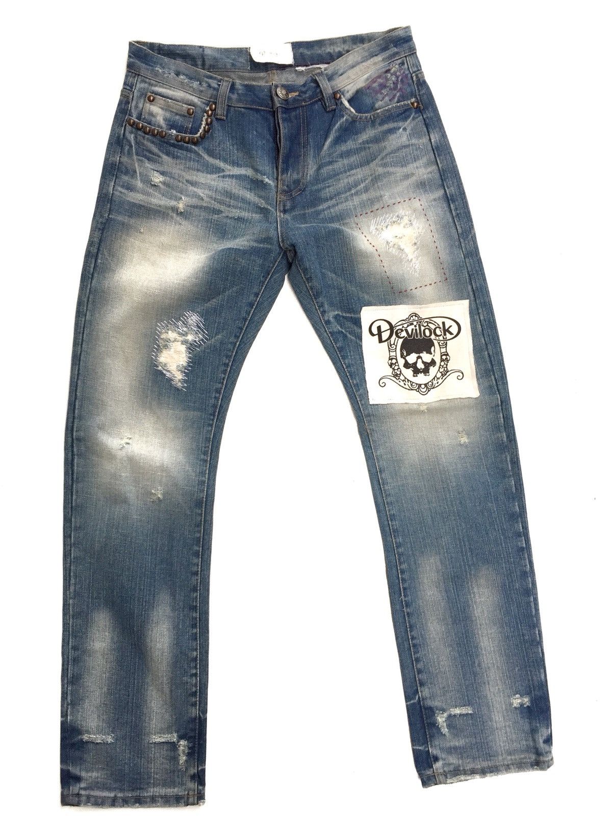 Devilock Devilock Distressed Destroy Ripped Jeans Nirvana Grunge Size US 32 / EU 48 - 1 Thumbnail