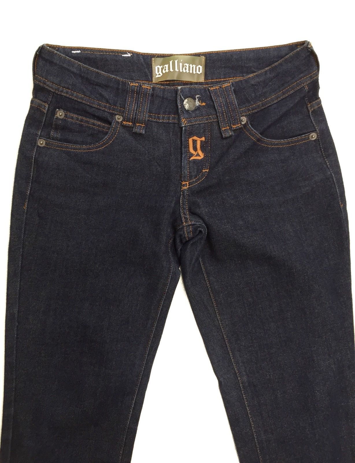 John Galliano JOHN GALLIANO Navy Blue Slim Fit Skinny Jeans Size US 27 - 3 Thumbnail