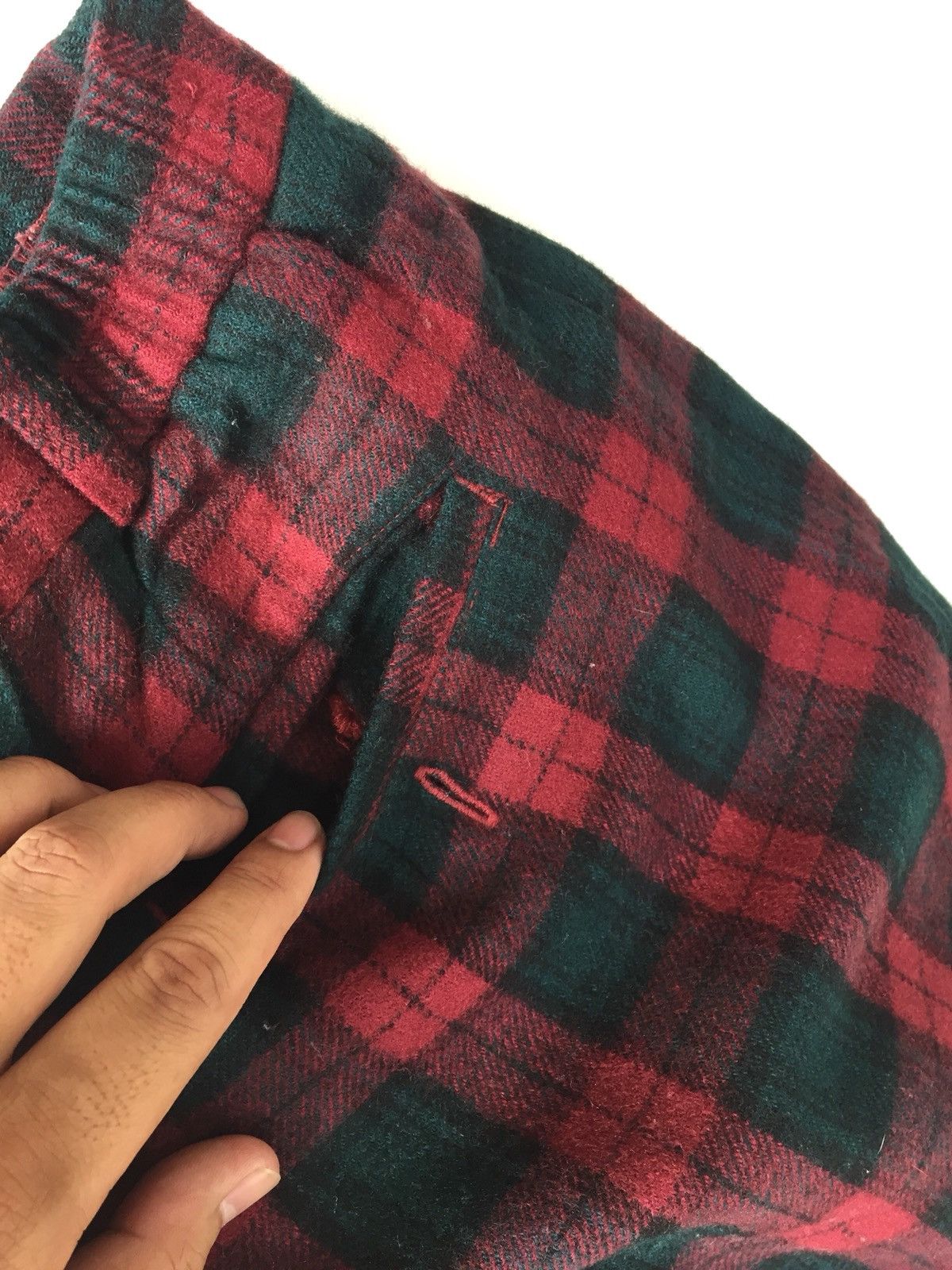 Japanese Brand × Vintage Vintage Wool Checkered Plaid Trousers Pants Size US 26 / EU 42 - 6 Thumbnail