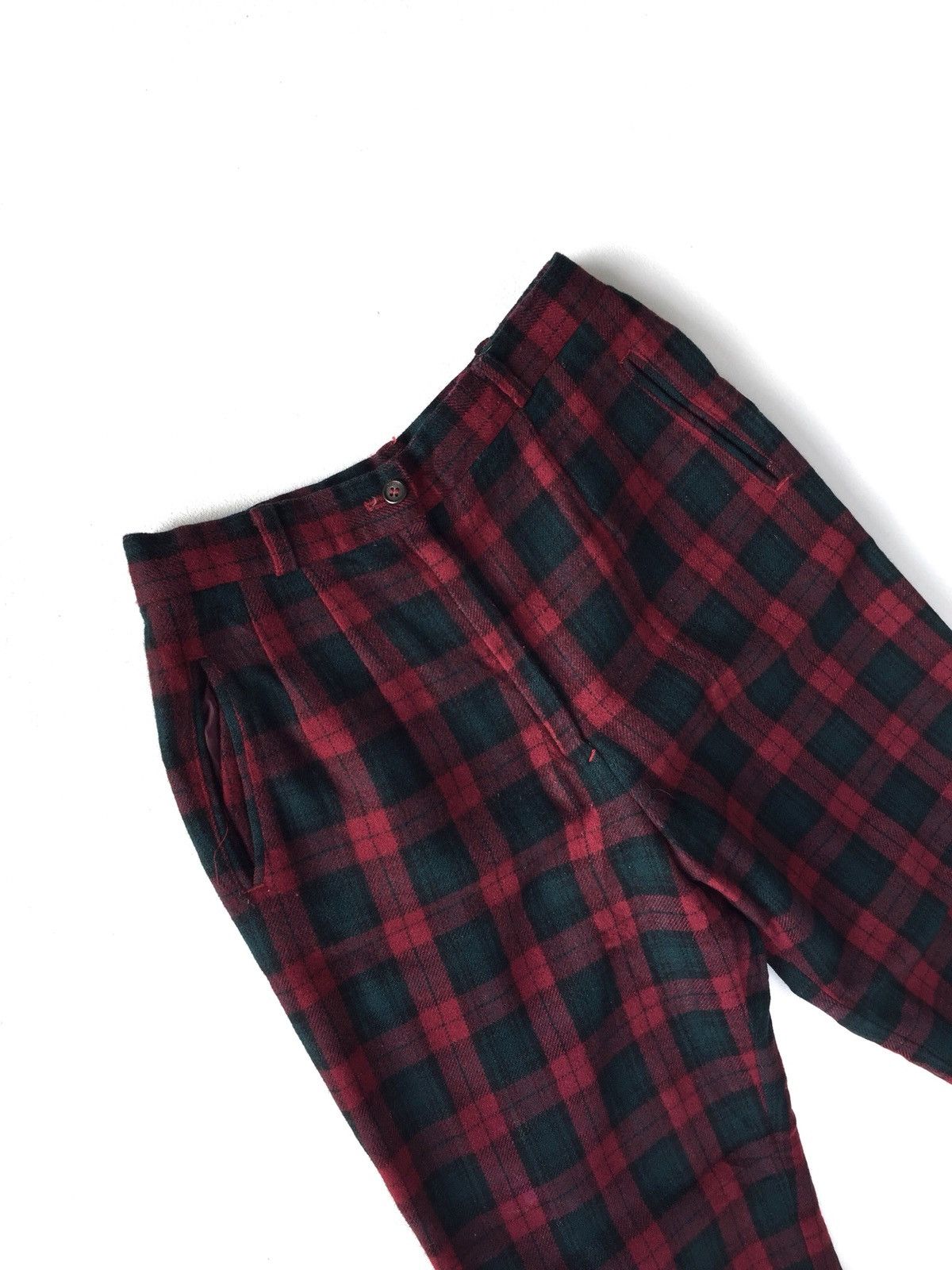 Japanese Brand × Vintage Vintage Wool Checkered Plaid Trousers Pants Size US 26 / EU 42 - 3 Thumbnail