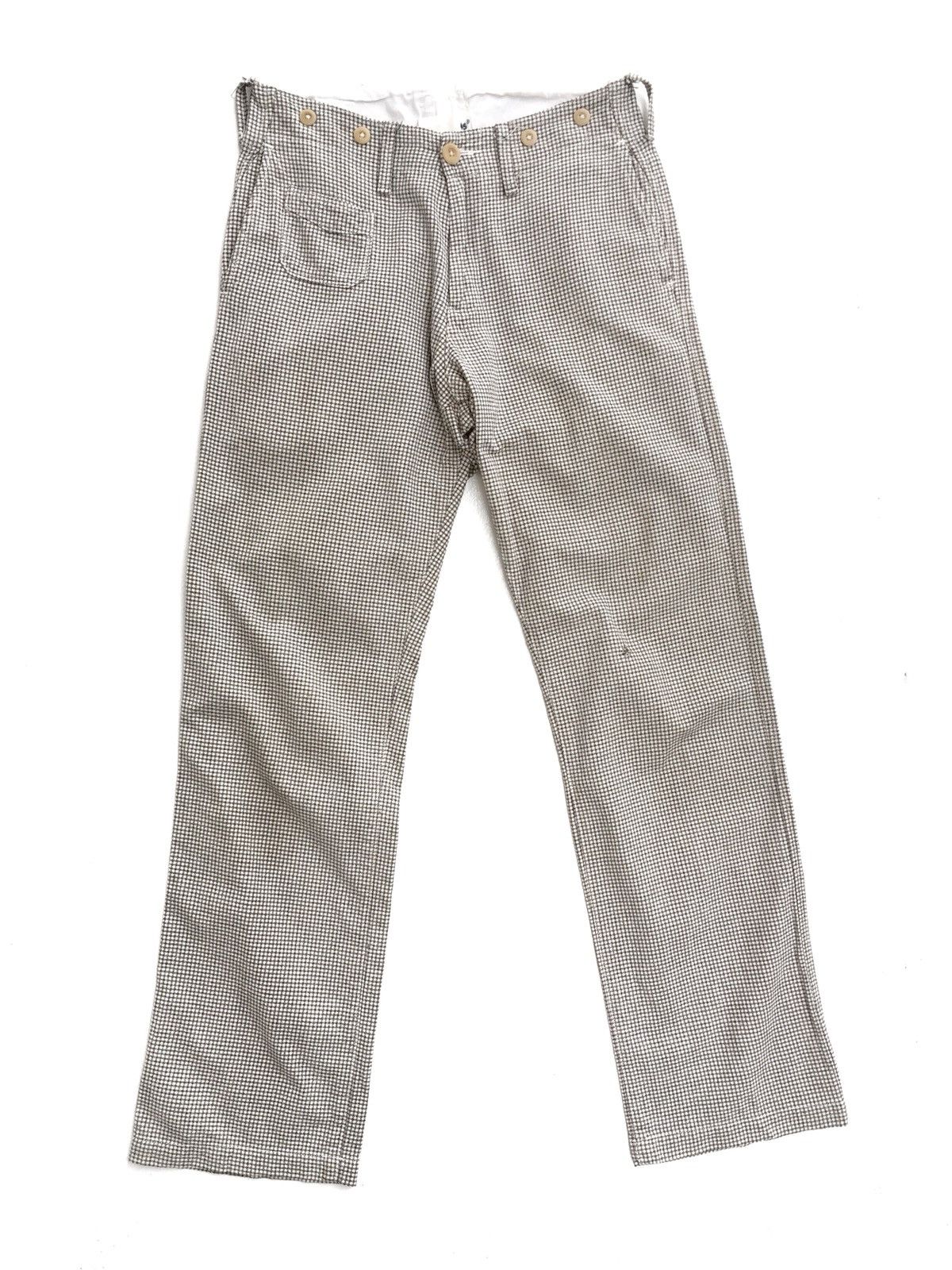 image of 45Rpm Houndstooth Checkered V Back Trousers Pants, Men's (Size 28)