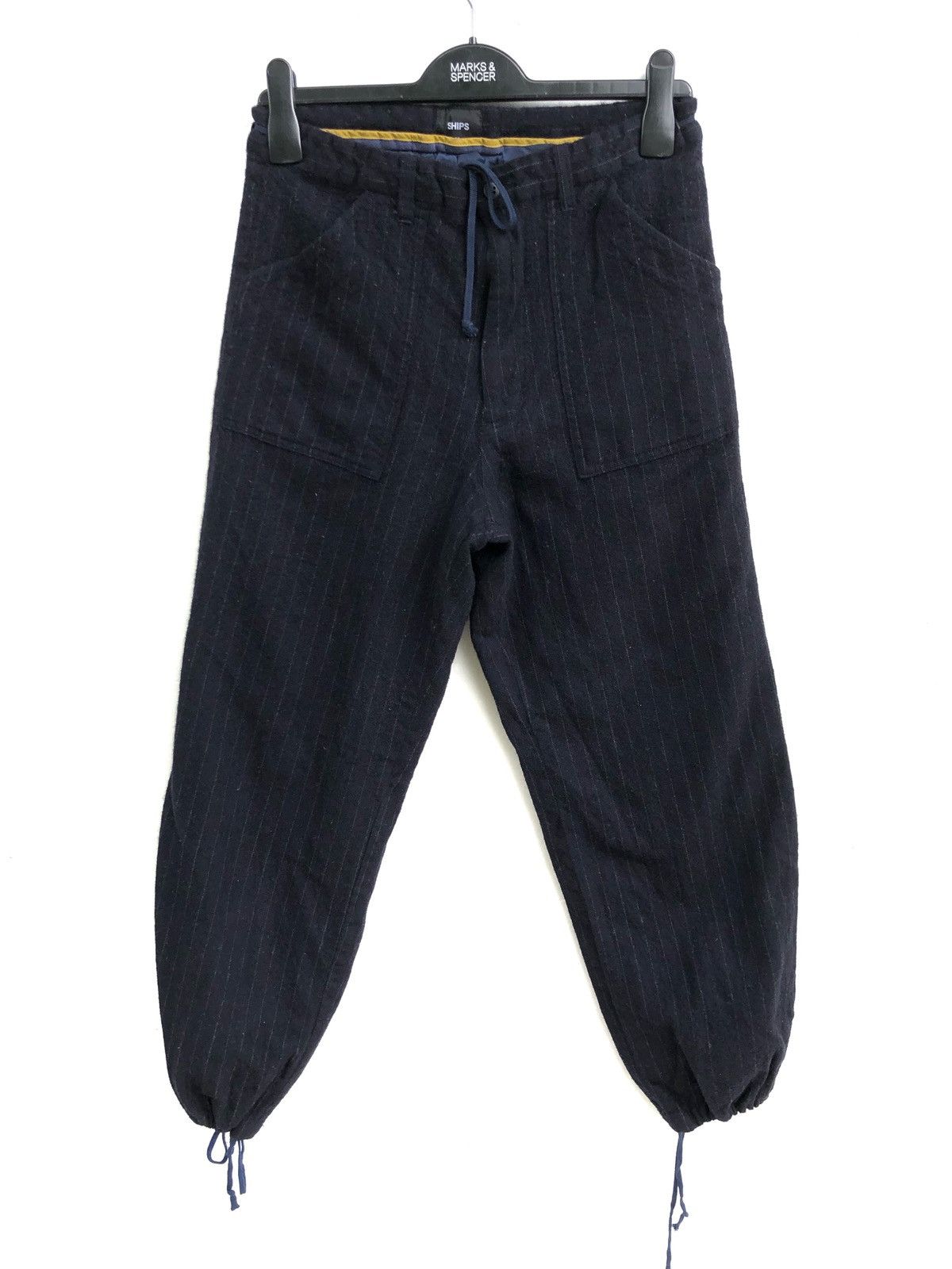 SHIPS SHIPS WOOL STRIPES FATIQUE PANTS MILITARY STYLE DRAWSTRING Size US 26 / EU 42 - 2 Thumbnail