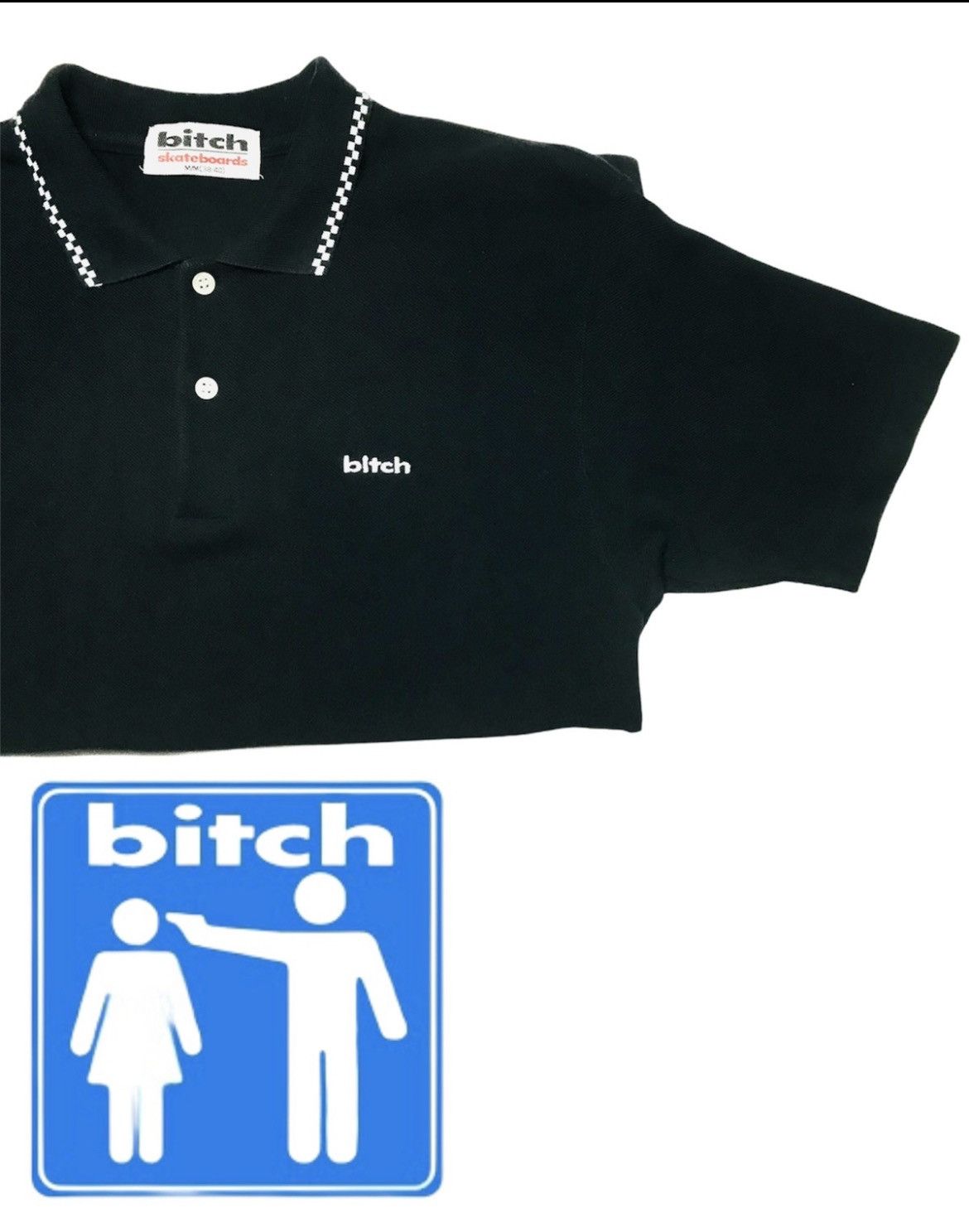 Vintage Vintage Bitch Skateboard Japan 90s sk8 polo embroidery y2k Size US S / EU 44-46 / 1 - 1 Thumbnail