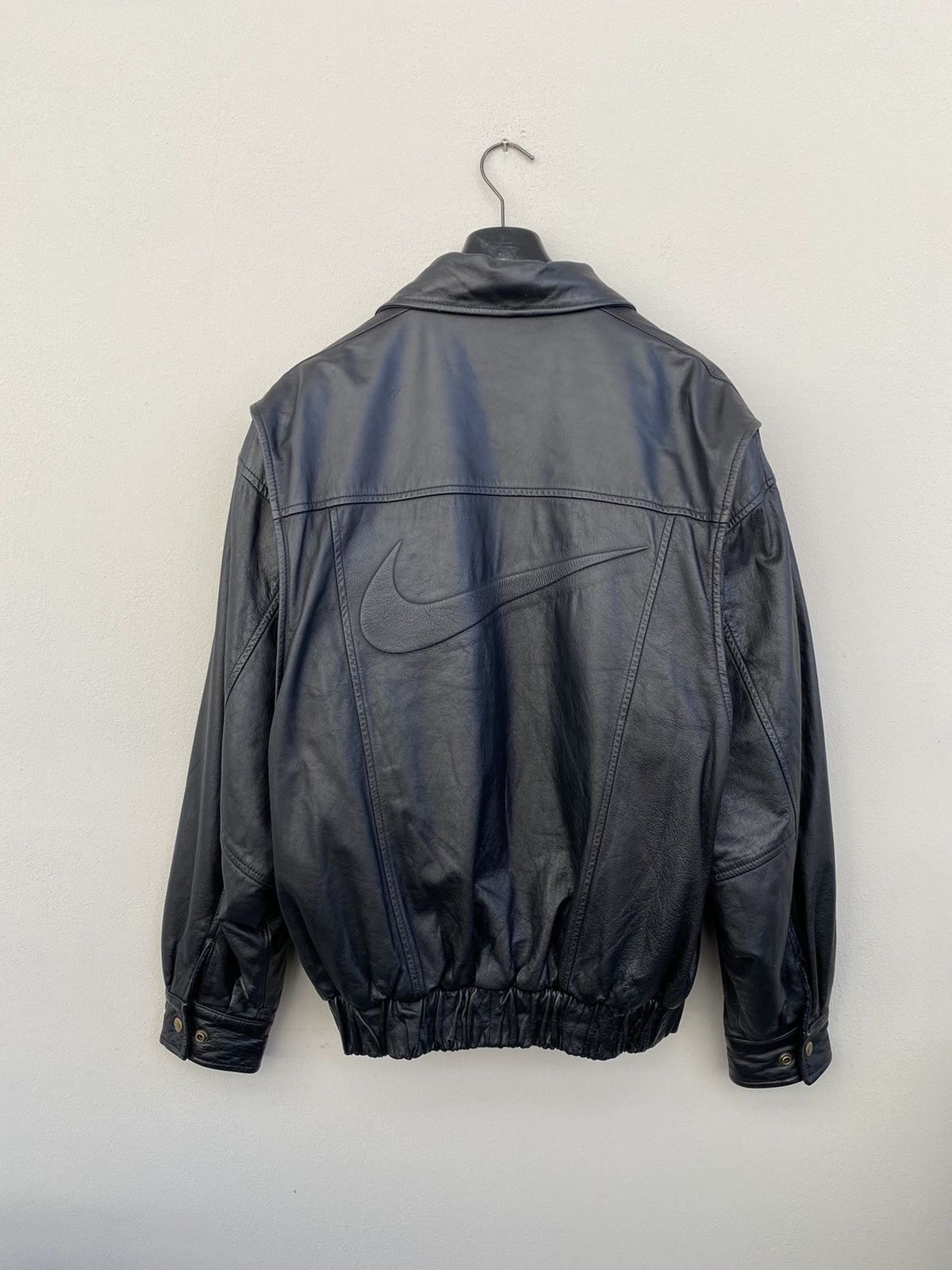 Vintage nike leather on sale jacket