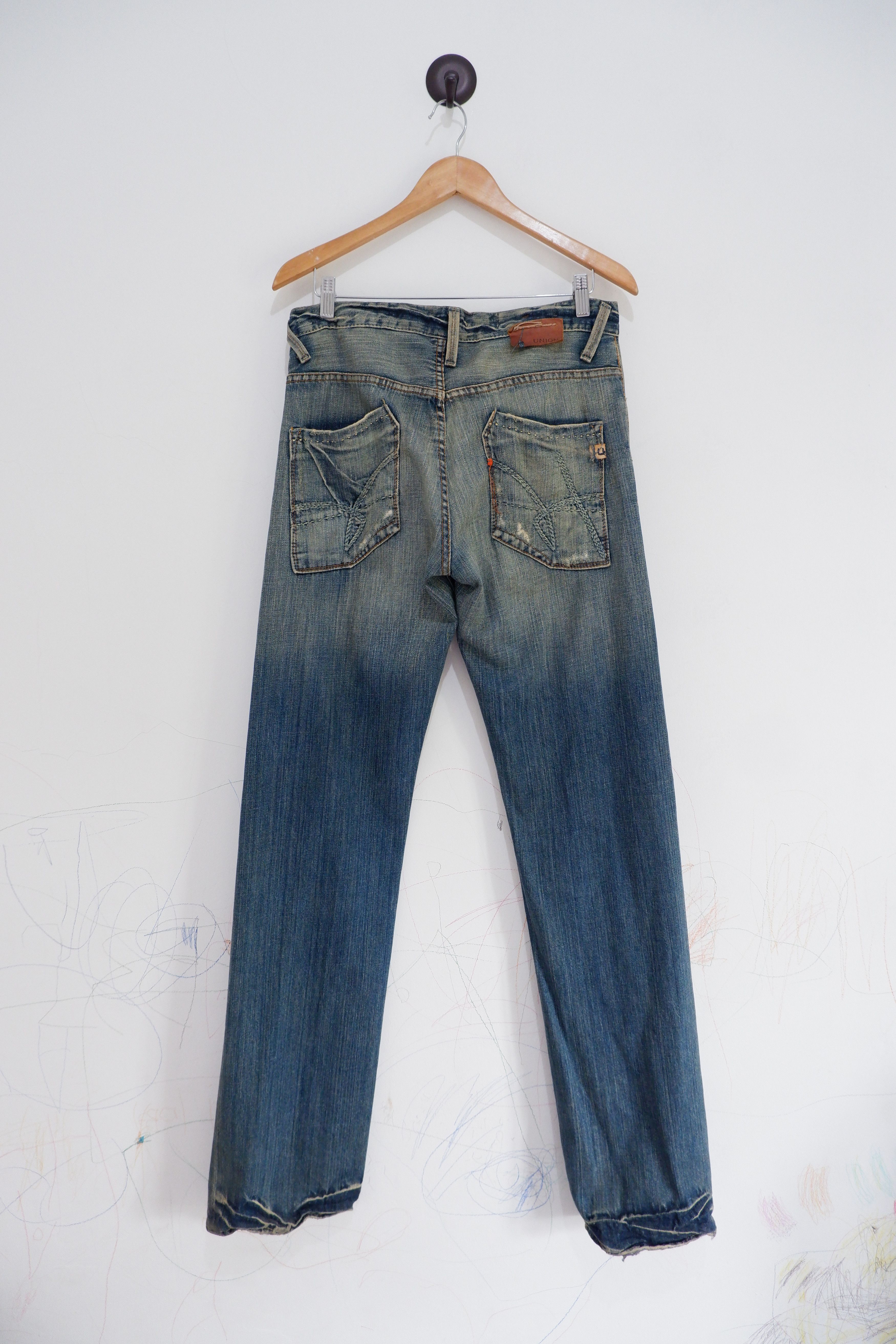 Kapital Vintage Union LA Distressed Mudwash Jeans Size US 32 / EU 48 - 2 Thumbnail