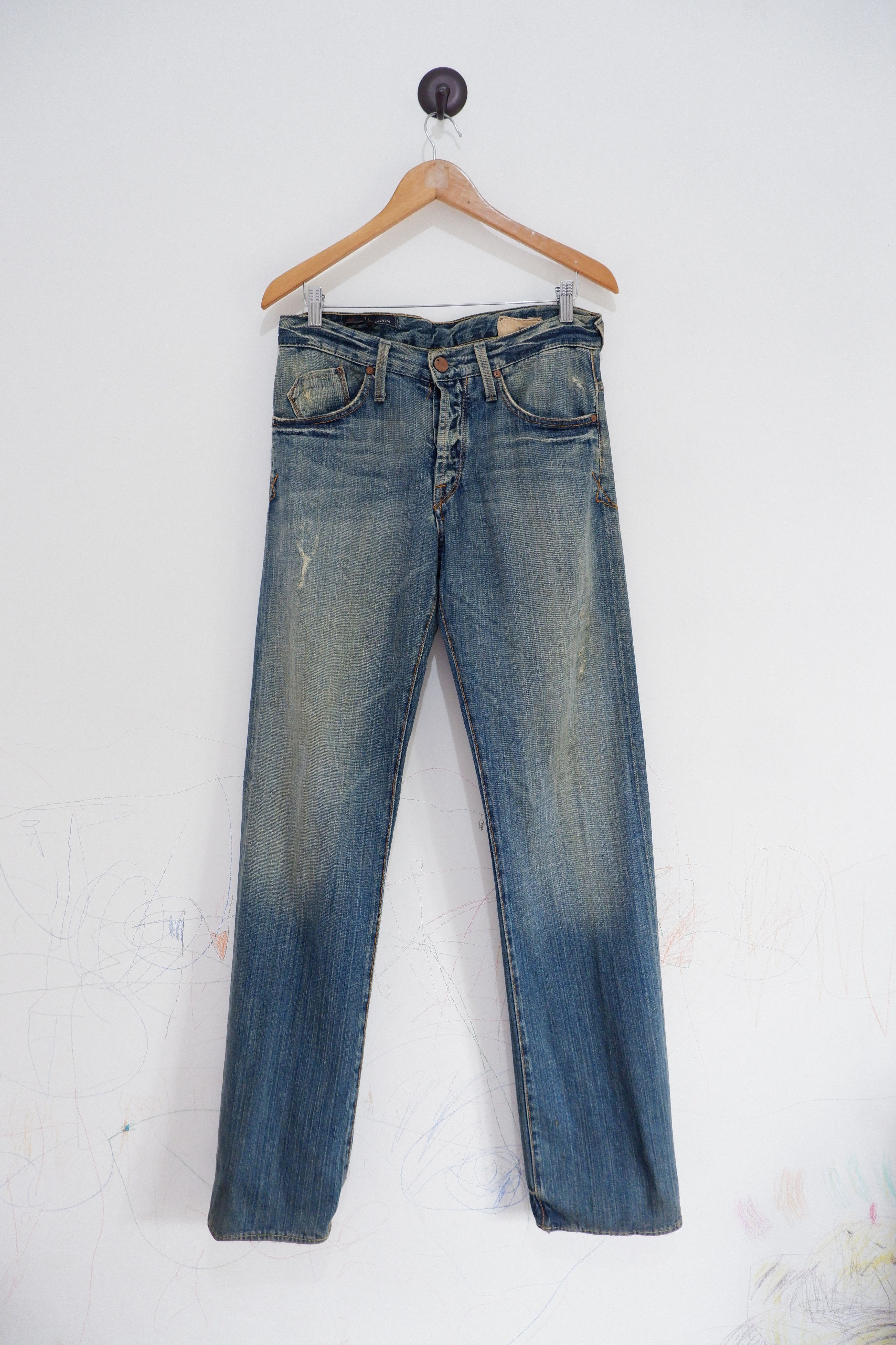 Kapital Vintage Union LA Distressed Mudwash Jeans Size US 32 / EU 48 - 1 Thumbnail