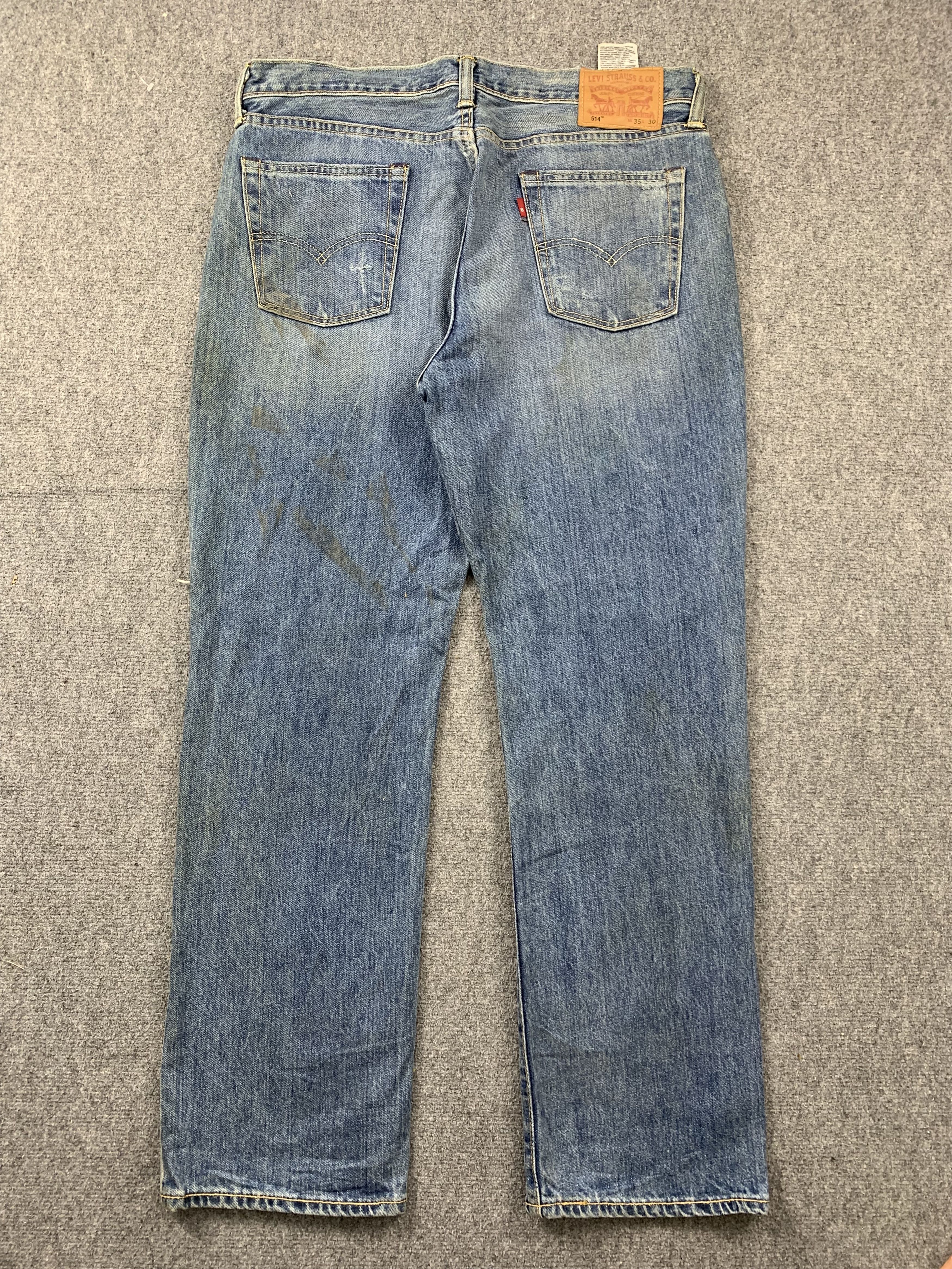 Levi's Vintage Distressed Levis 514 Faded Blue Jeans DP2038 Size US 35 - 3 Thumbnail