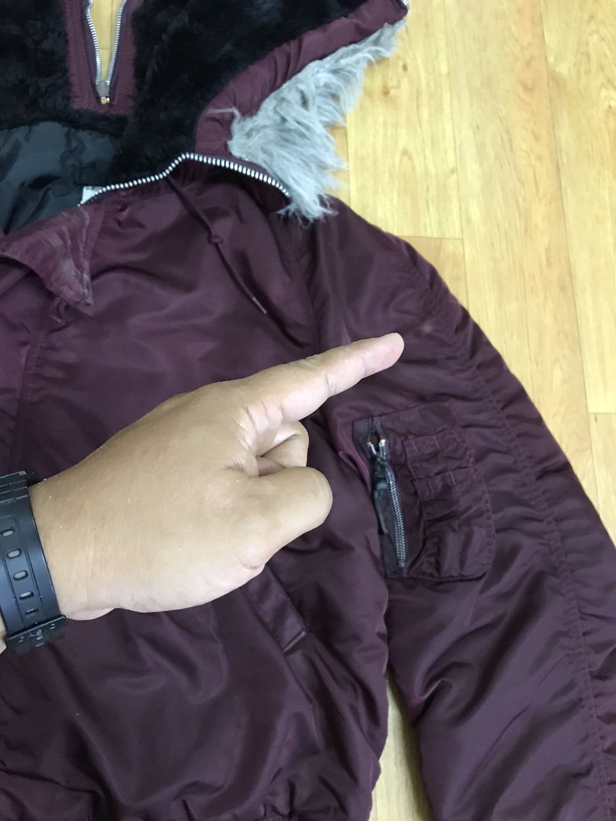 Alpha Industries × Vintage Rare Hoodie Alpha industries N-2B Jacket Size US L / EU 52-54 / 3 - 3 Thumbnail