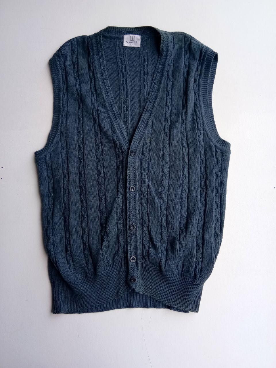 Alfred Dunhill Vintage Dunhill Sport Button Sleeveless Knitwear Size US L / EU 52-54 / 3 - 1 Thumbnail