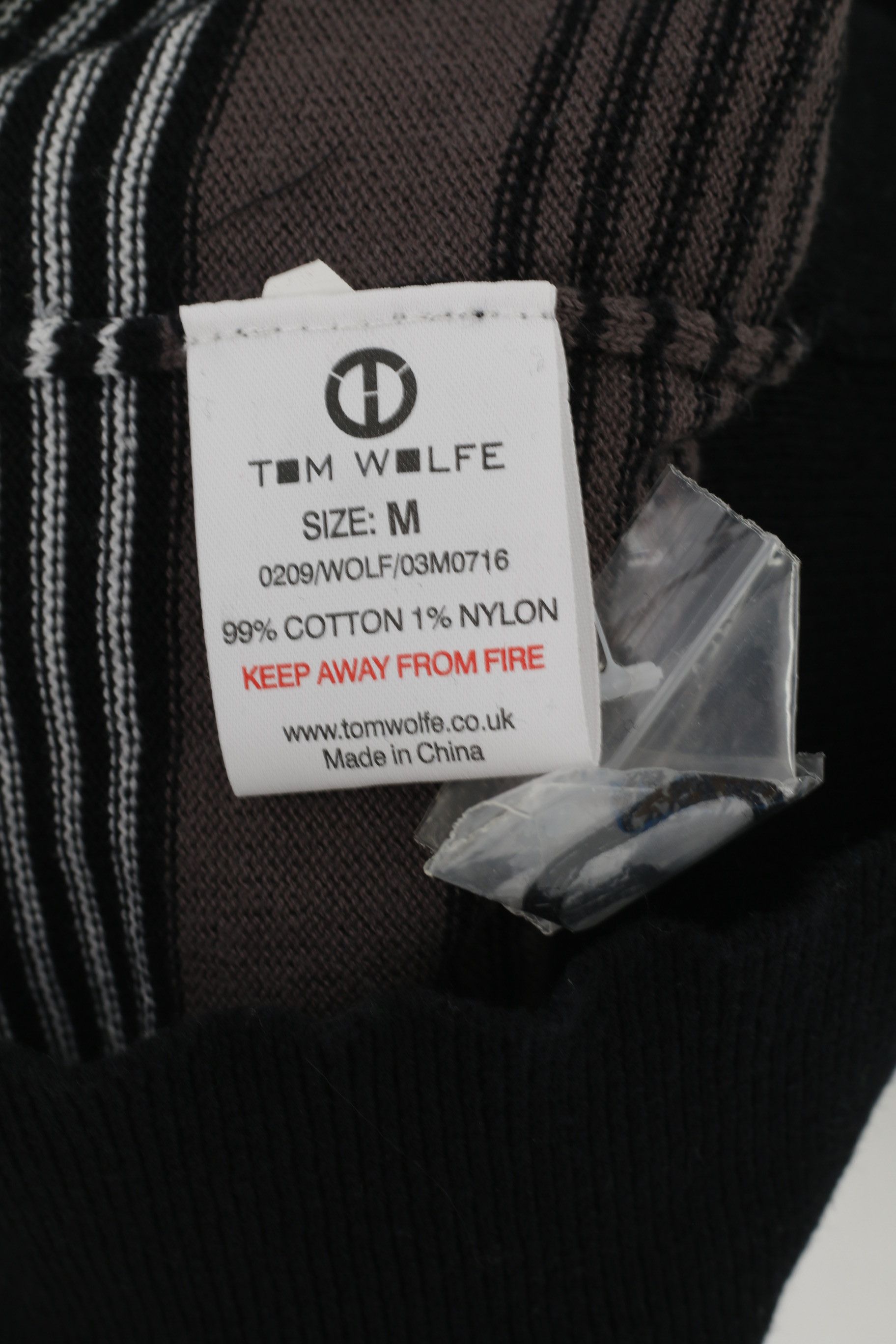 Vintage Tom Wolfe Men M Jumper Black Blue Striped 8500 Size US M / EU 48-50 / 2 - 5 Thumbnail