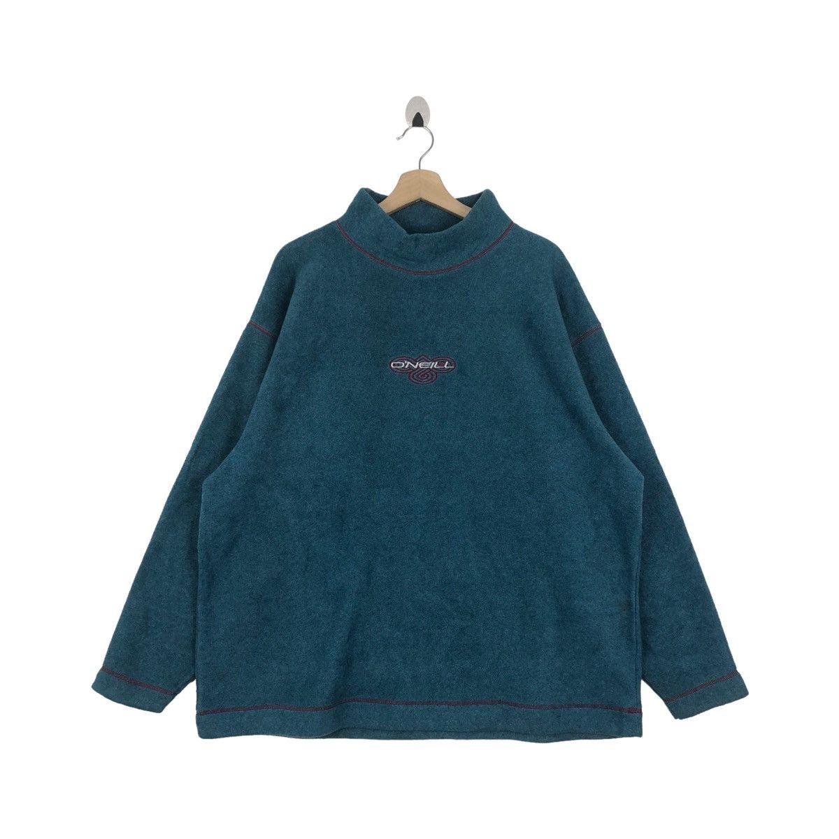 Vtg 90’ O’NEILL Canter Embroidery Logo Turtle Neck Fleece