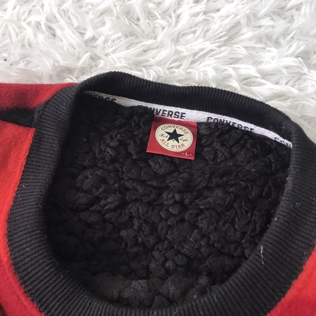 Converse 💥Nice Red Black Checked Converse Sweater Pullover Size US L / EU 52-54 / 3 - 8 Thumbnail
