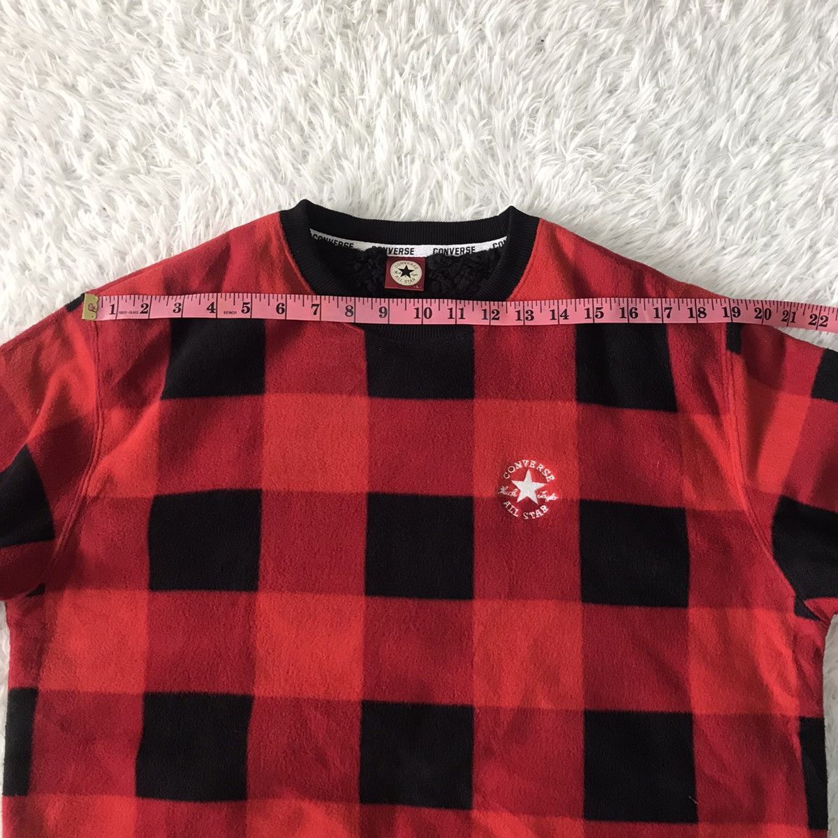 Converse 💥Nice Red Black Checked Converse Sweater Pullover Size US L / EU 52-54 / 3 - 5 Thumbnail