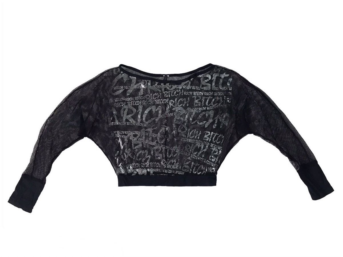 Japanese Brand 💥Netting Printed Long Sleeve Wide Neck Top Size S / US 4 / IT 40 - 1 Thumbnail
