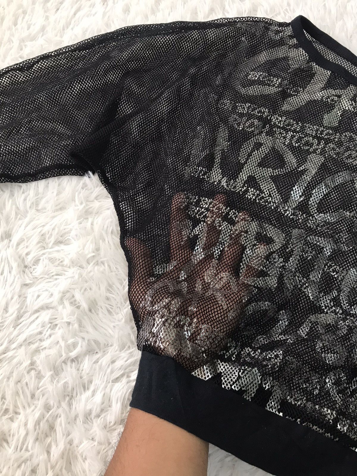 Japanese Brand 💥Netting Printed Long Sleeve Wide Neck Top Size S / US 4 / IT 40 - 7 Thumbnail