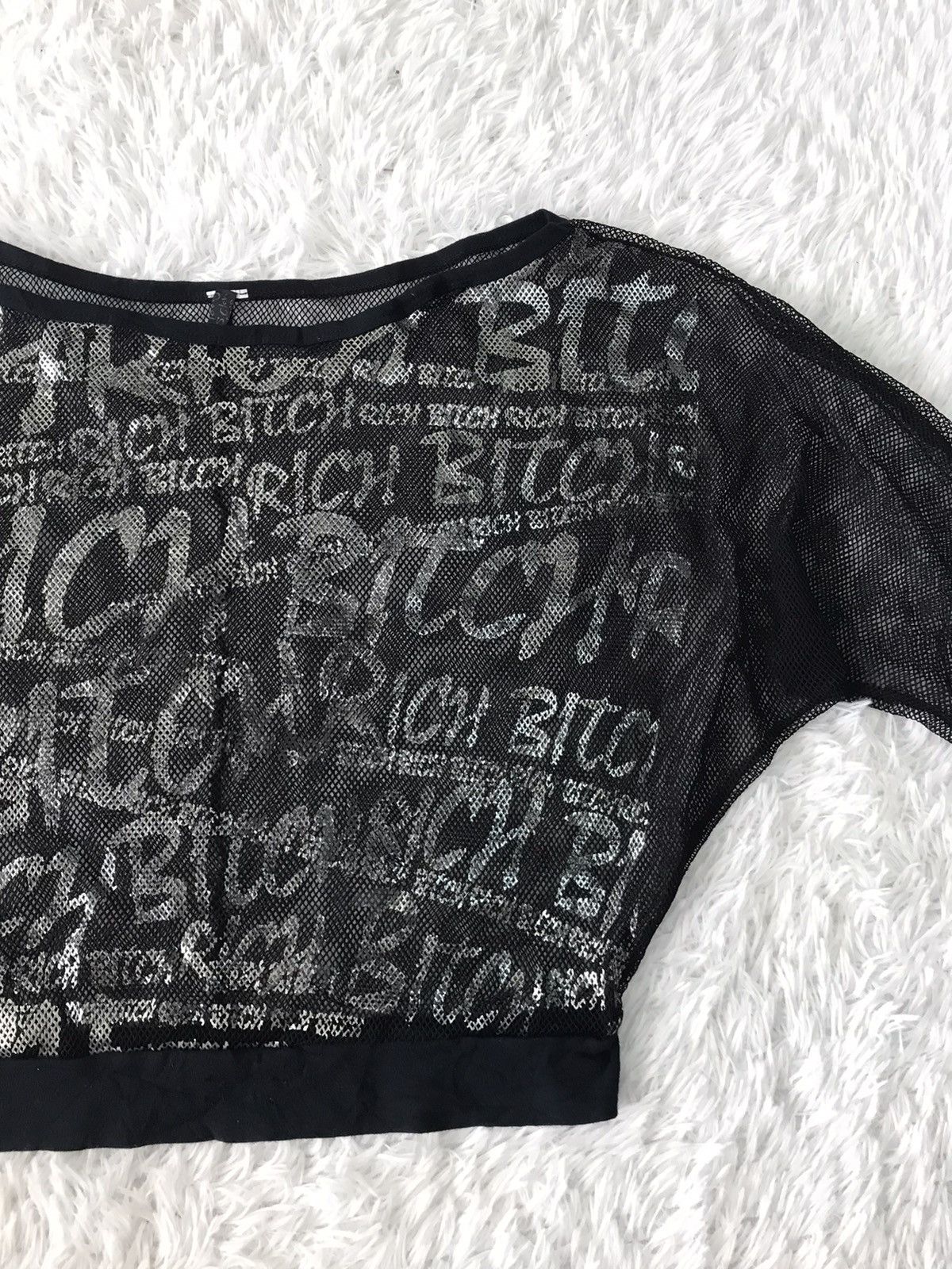 Japanese Brand 💥Netting Printed Long Sleeve Wide Neck Top Size S / US 4 / IT 40 - 6 Thumbnail