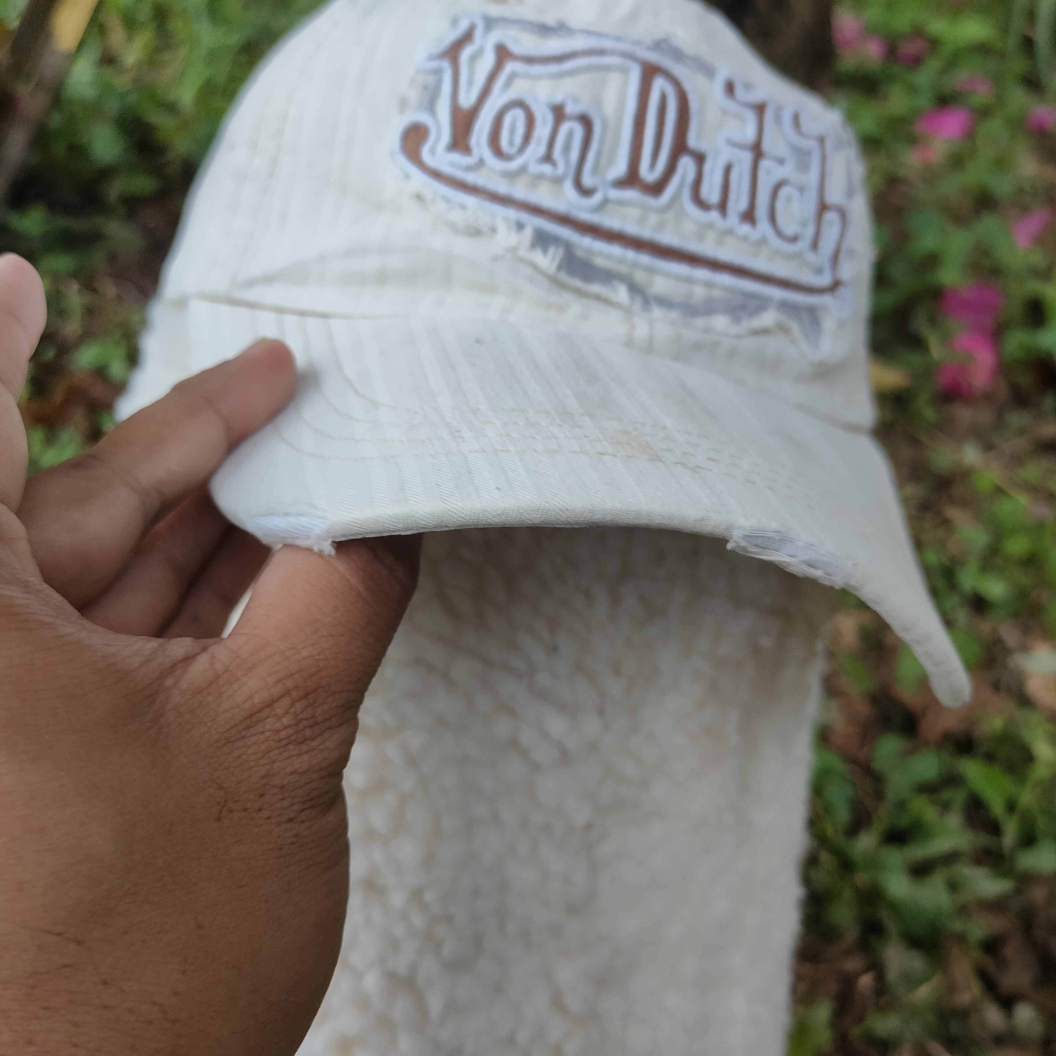 Vintage Vintage VON DUTCH Patches Embroidery Cap Cream Distressed Size ONE SIZE - 3 Thumbnail