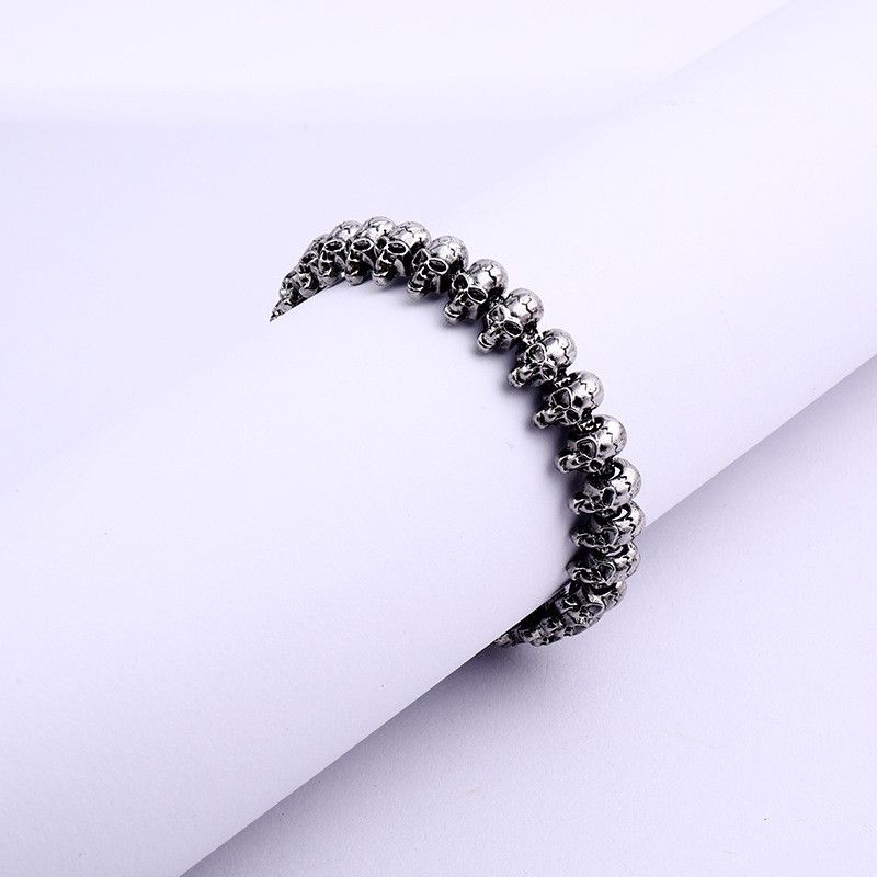 Jewelry Skull Stainless Steel Bracelet Size ONE SIZE - 1 Thumbnail