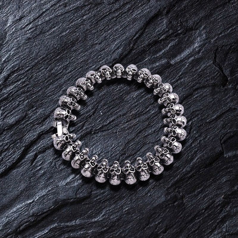 Jewelry Skull Stainless Steel Bracelet Size ONE SIZE - 2 Thumbnail