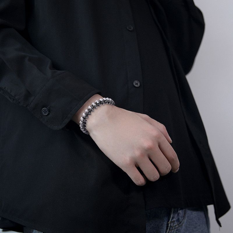 Jewelry Skull Stainless Steel Bracelet Size ONE SIZE - 5 Thumbnail