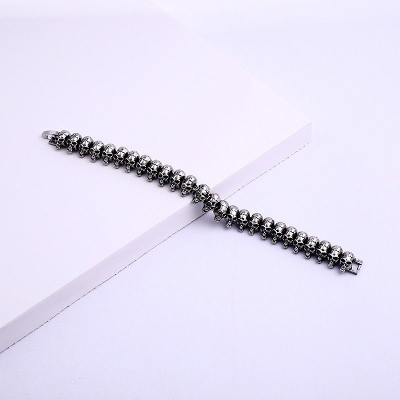 Jewelry Skull Stainless Steel Bracelet Size ONE SIZE - 4 Thumbnail