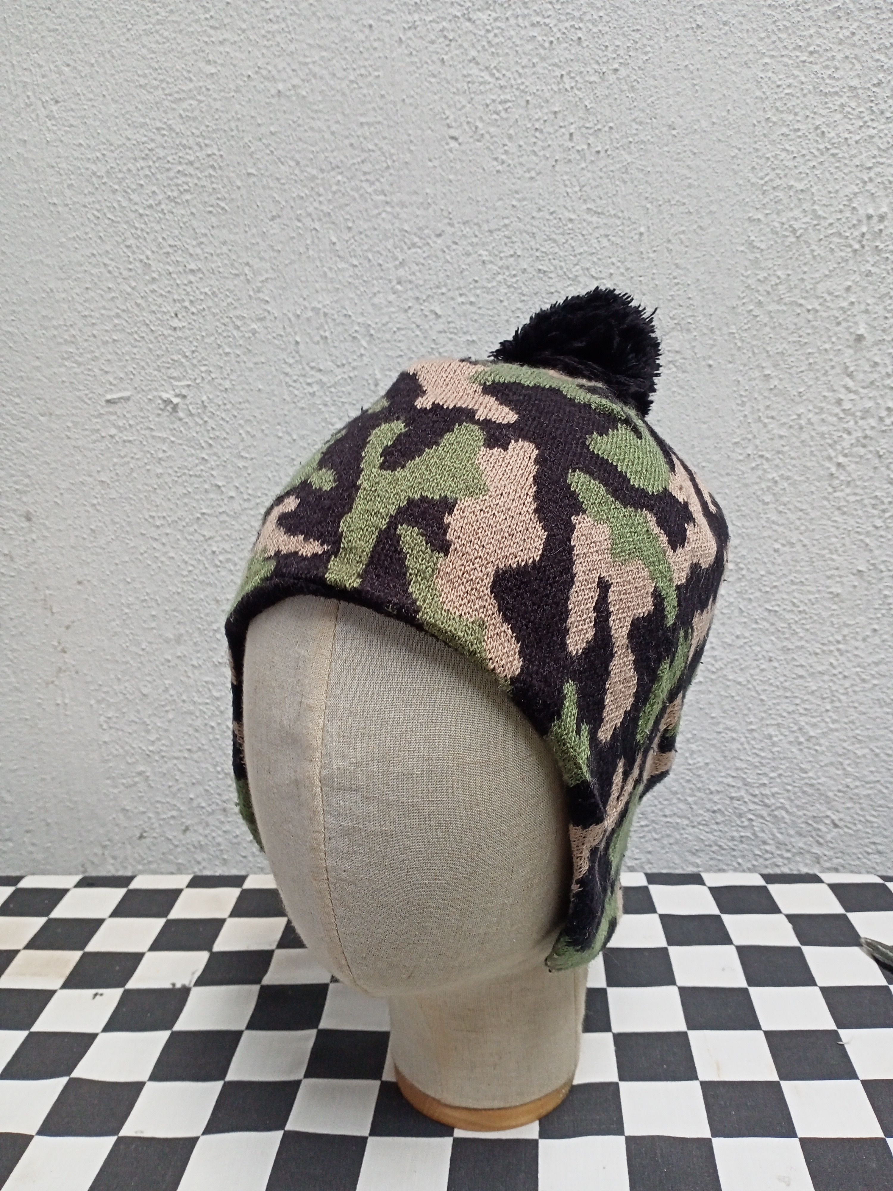 image of Atomic Camoflage Earflip Beanie Hat in Army Green, Men's