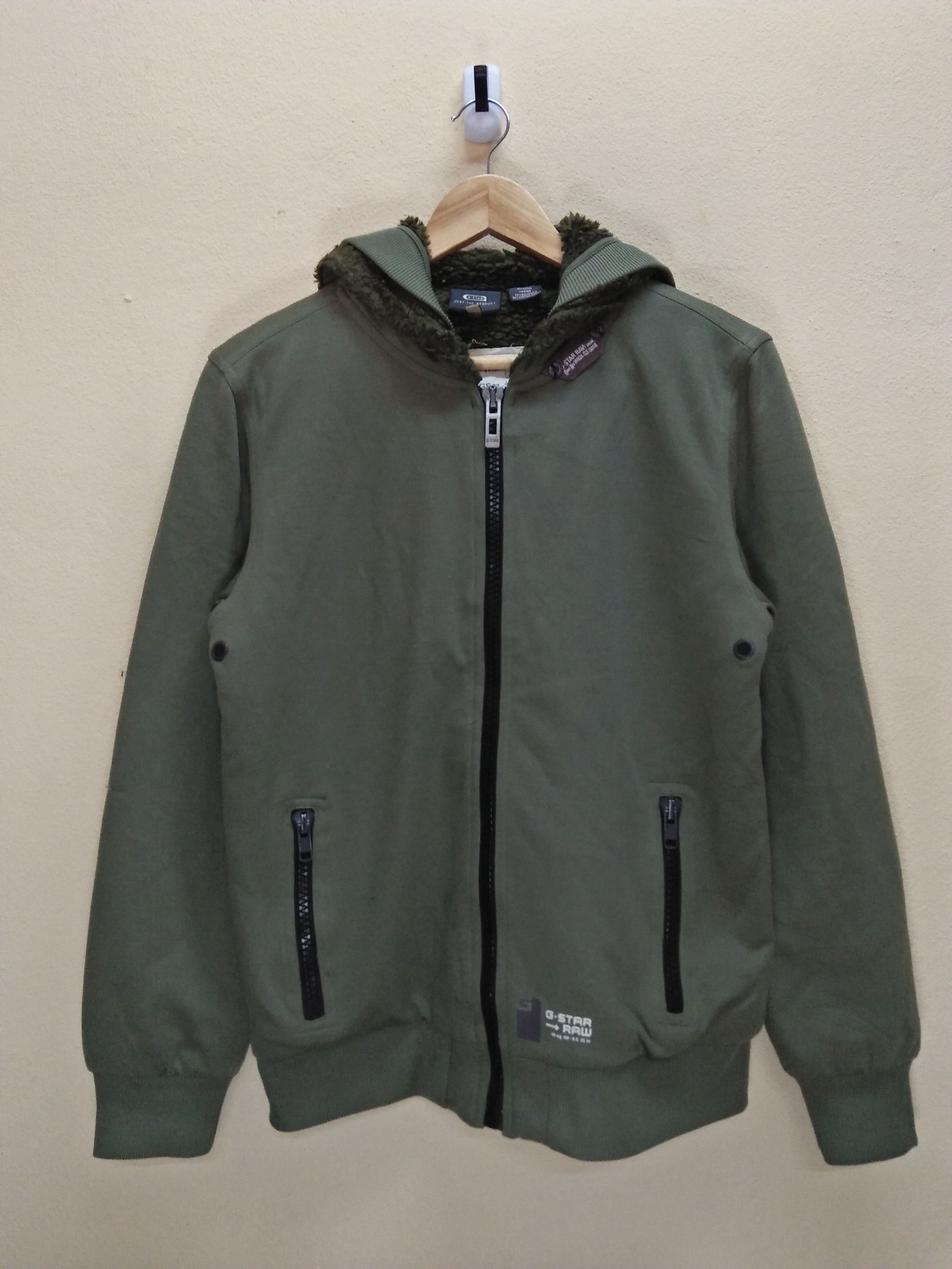 G-Star G-STAR RAW Embroidered Military Green Sherpa Jacket. Size US M / EU 48-50 / 2 - 1 Thumbnail