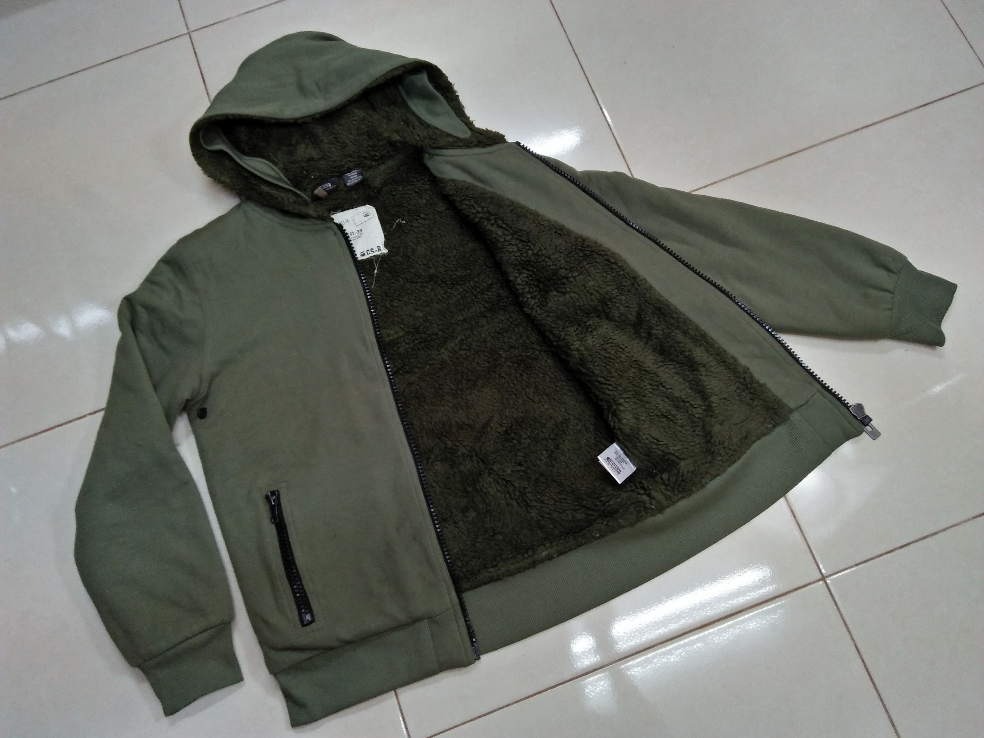 G-STAR RAW Embroidered Military Green Sherpa