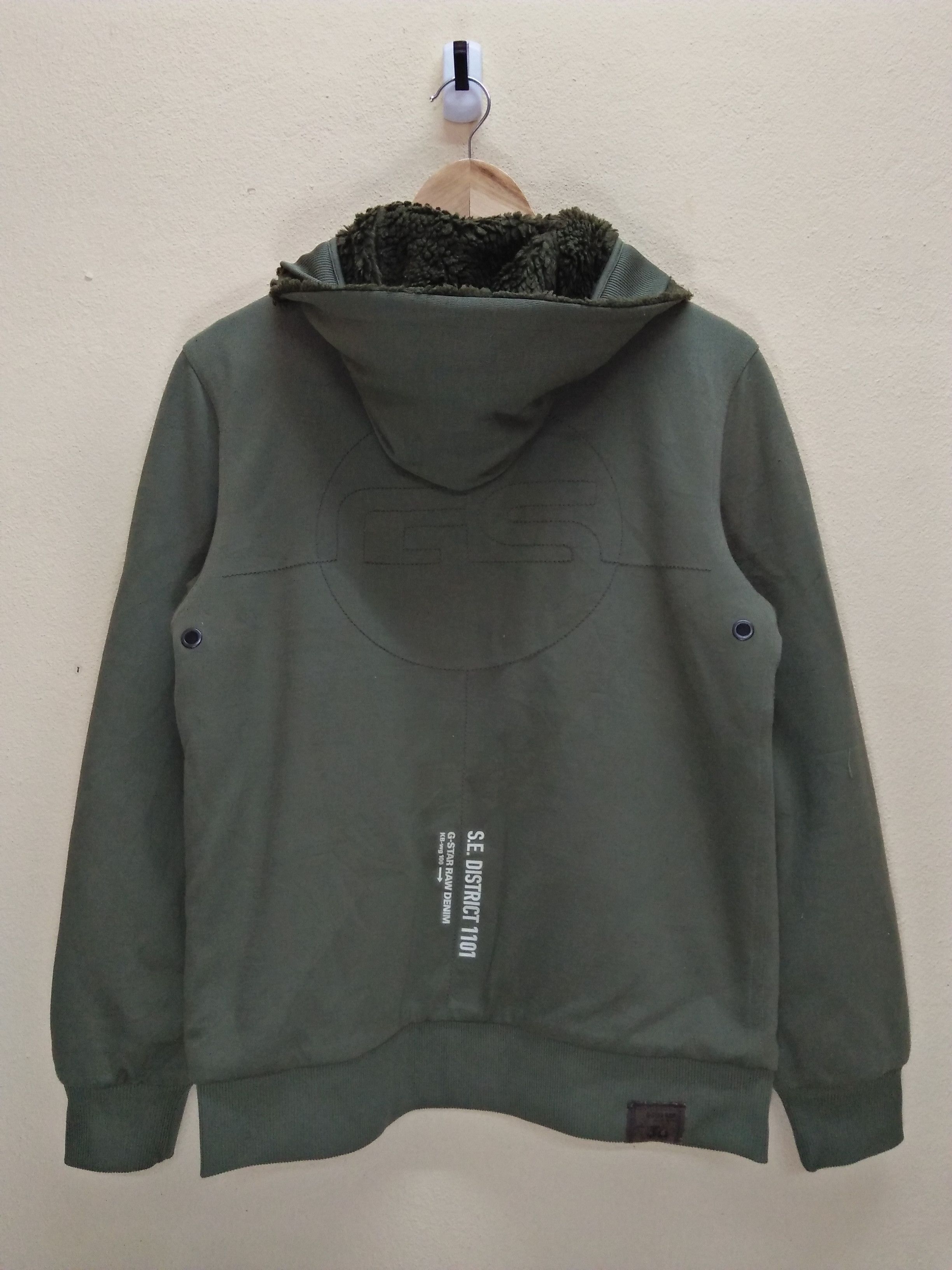 G-Star G-STAR RAW Embroidered Military Green Sherpa Jacket. Size US M / EU 48-50 / 2 - 2 Thumbnail