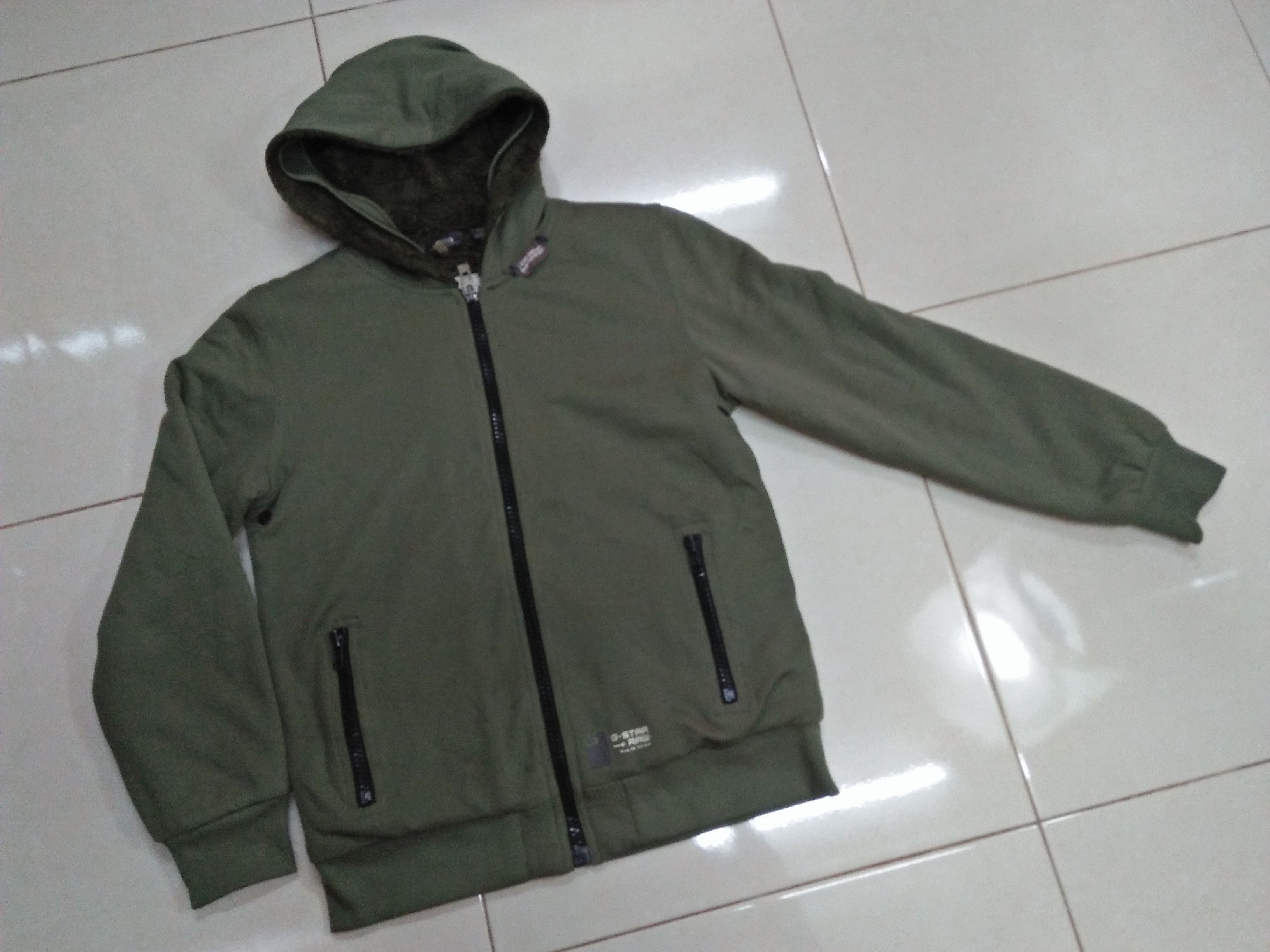 G-Star G-STAR RAW Embroidered Military Green Sherpa Jacket. Size US M / EU 48-50 / 2 - 3 Thumbnail