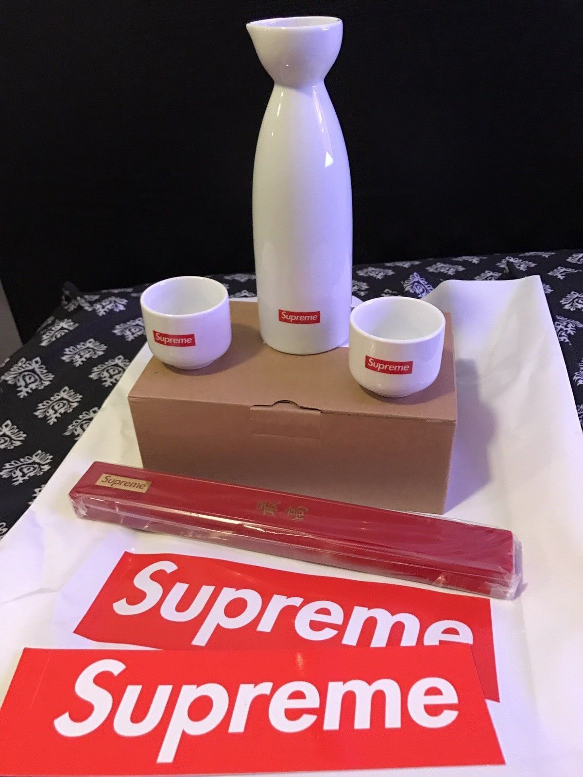 Supreme Chopsticks AND Sake Set Combo FW17 Week 2 Box LoGo - In Hand-NYC Meet-Up
