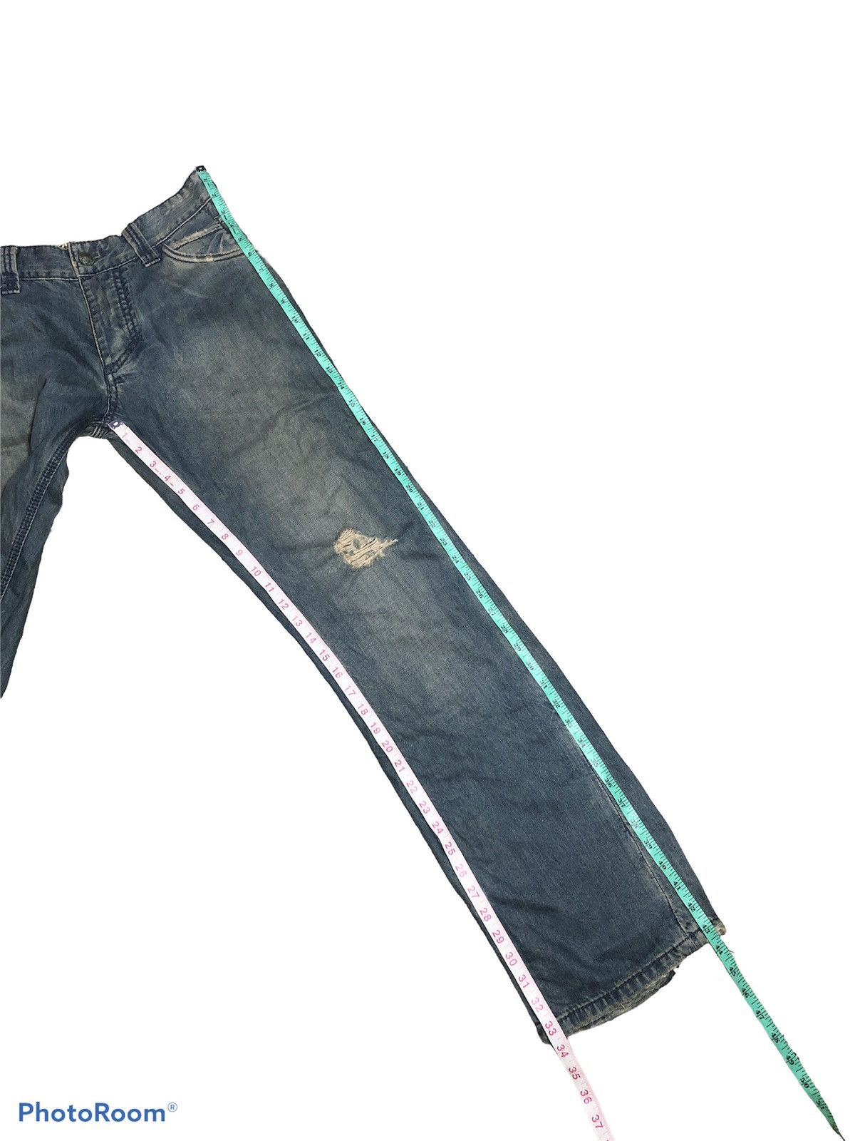 STITCH'S DAKOTA WASHED BLUE DISTRESSED DENIM