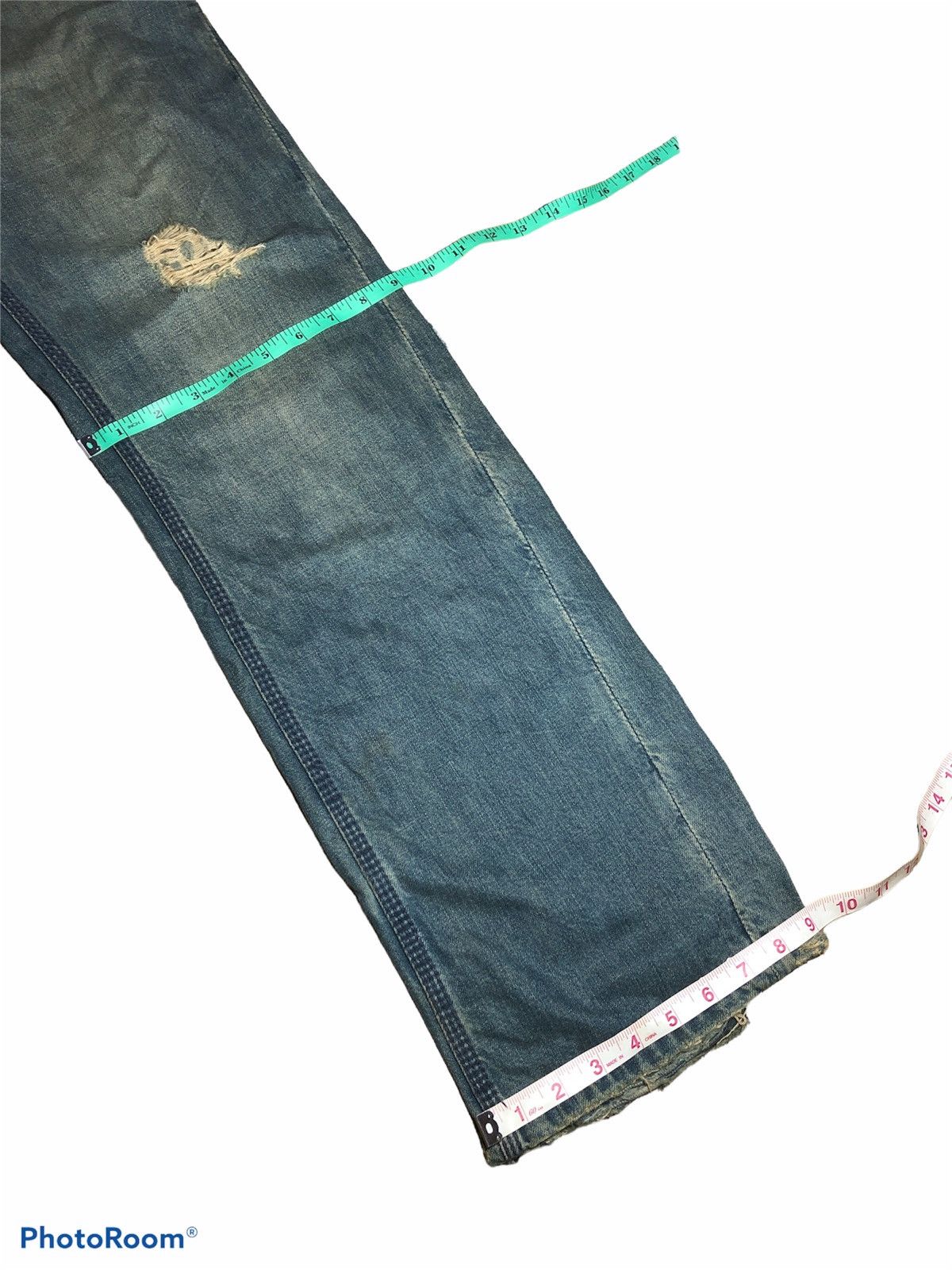 STITCH'S DAKOTA WASHED BLUE DISTRESSED DENIM