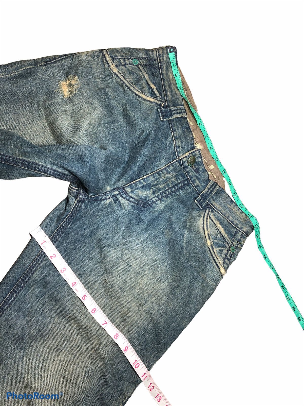 STITCH'S DAKOTA WASHED BLUE DISTRESSED DENIM