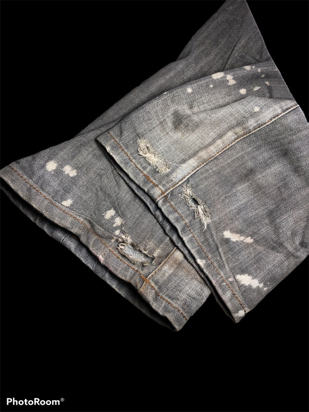 Other GIN RHYMES WASHED GRAY PATCHES DISTRESSED BLEACH DENIM Size US 33 - 4 Thumbnail