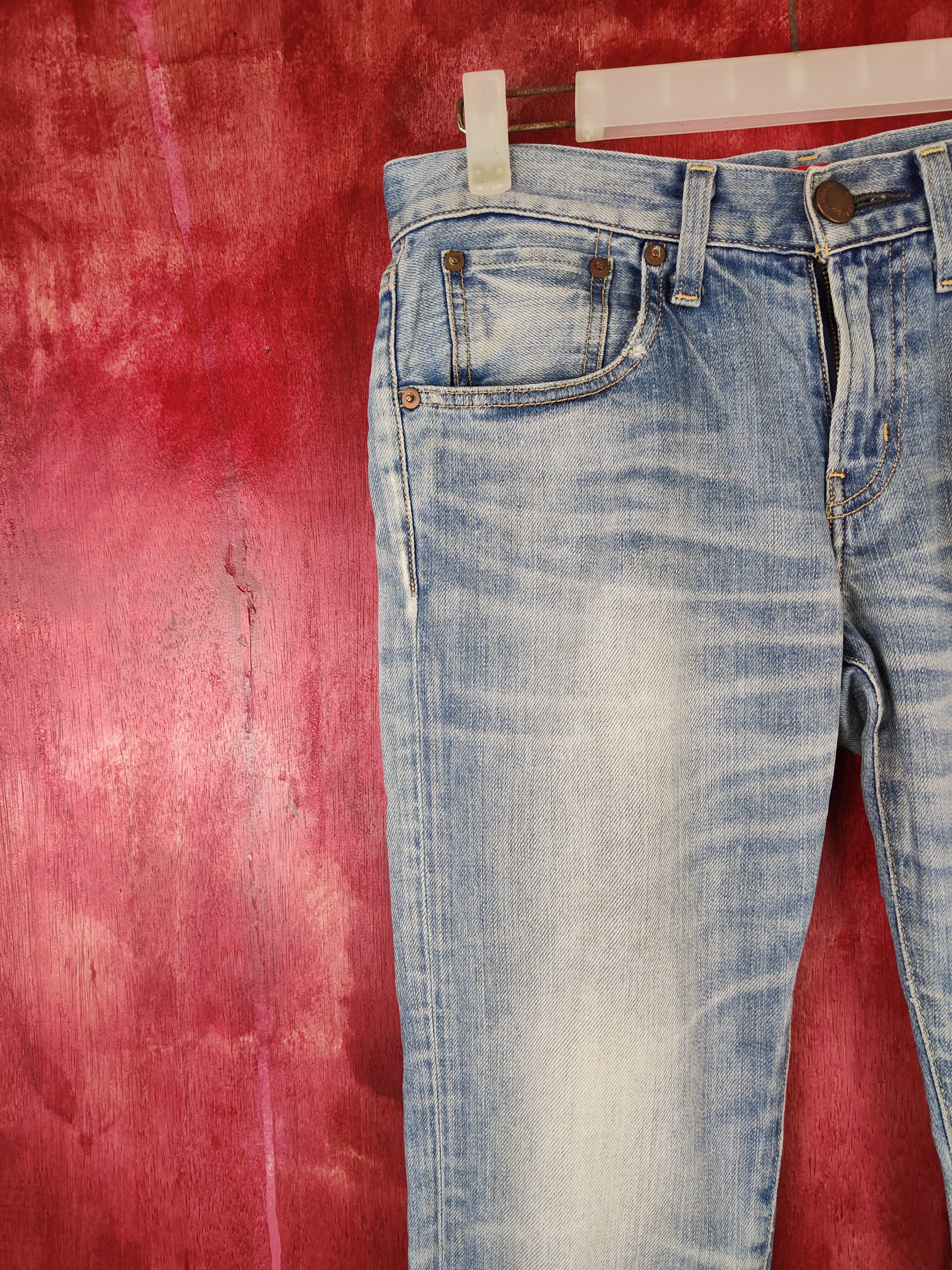 Japanese Brand Red Card Blue Soft Denim #5946 Size US 29 - 4 Thumbnail