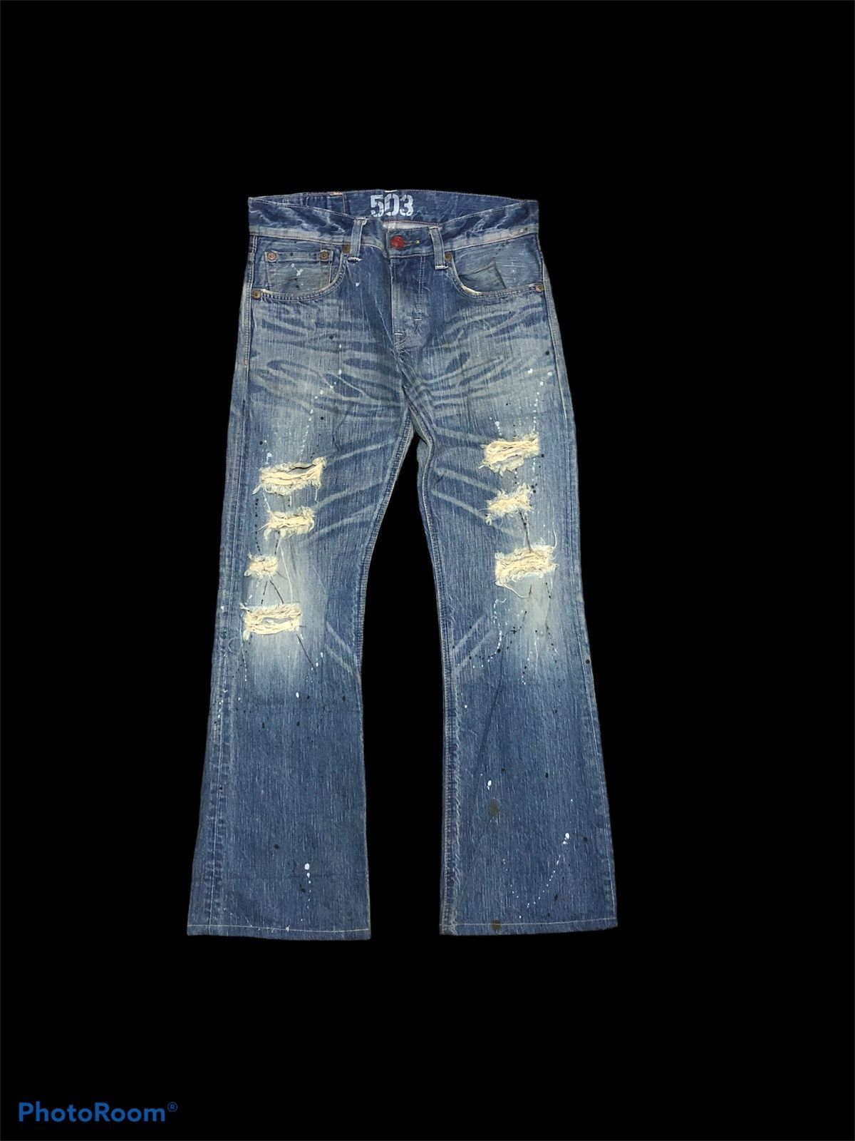 Edwin FLARE BOOTCUT EDWIN SPLATTER DISTRESSED DENIM Size US 32 / EU 48 - 1 Thumbnail
