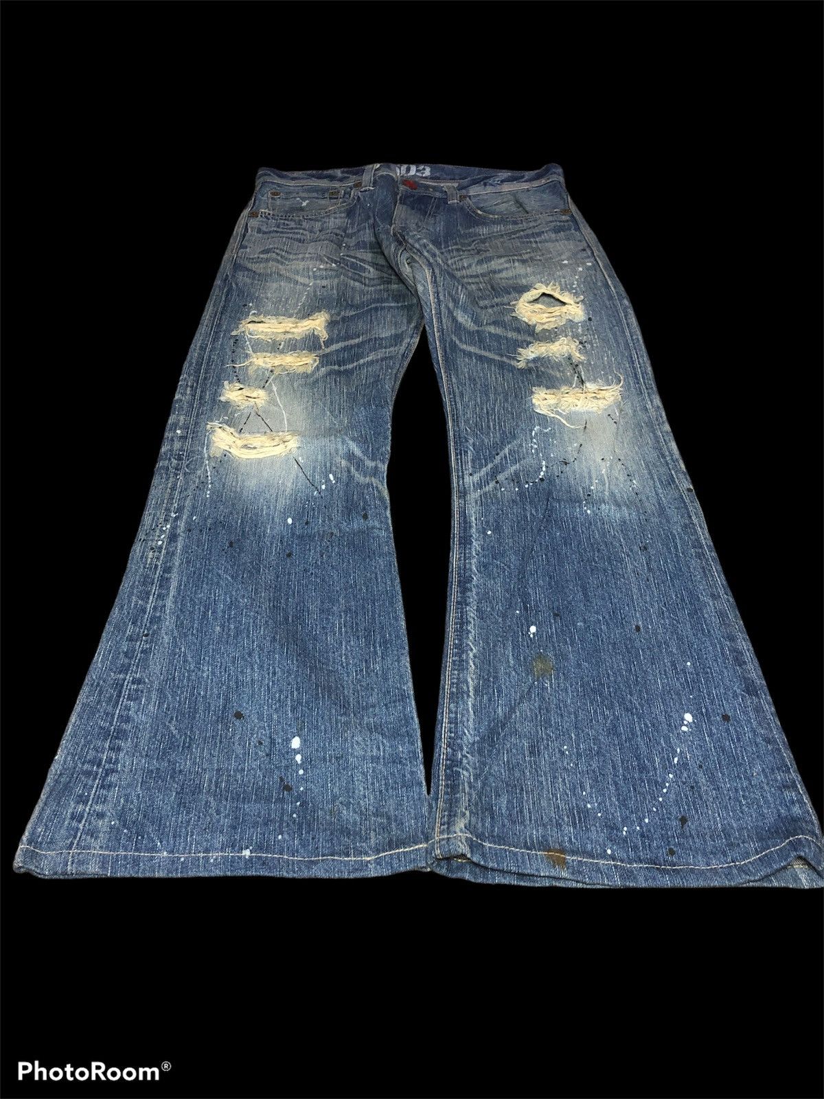 Edwin FLARE BOOTCUT EDWIN SPLATTER DISTRESSED DENIM Size US 32 / EU 48 - 2 Thumbnail