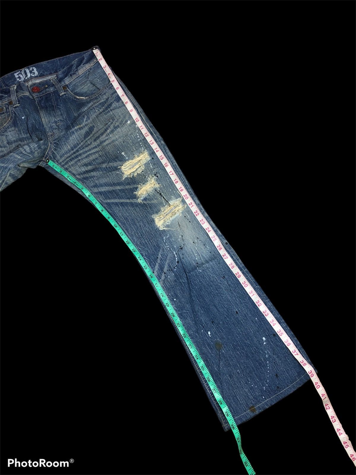 Edwin FLARE BOOTCUT EDWIN SPLATTER DISTRESSED DENIM Size US 32 / EU 48 - 10 Thumbnail