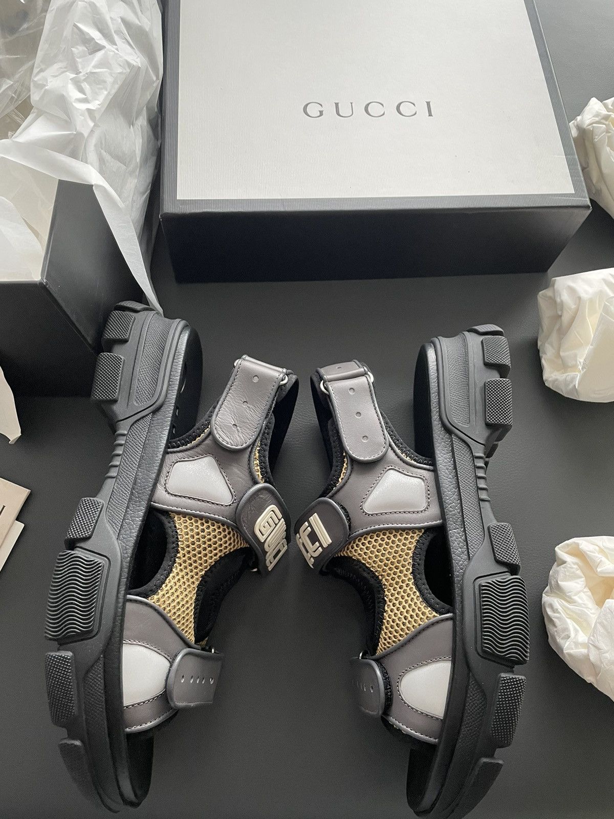Gucci Rare Limited Edition Runway Leather Gucci Logo Sandal New Size US 10 / EU 43 - 4 Thumbnail