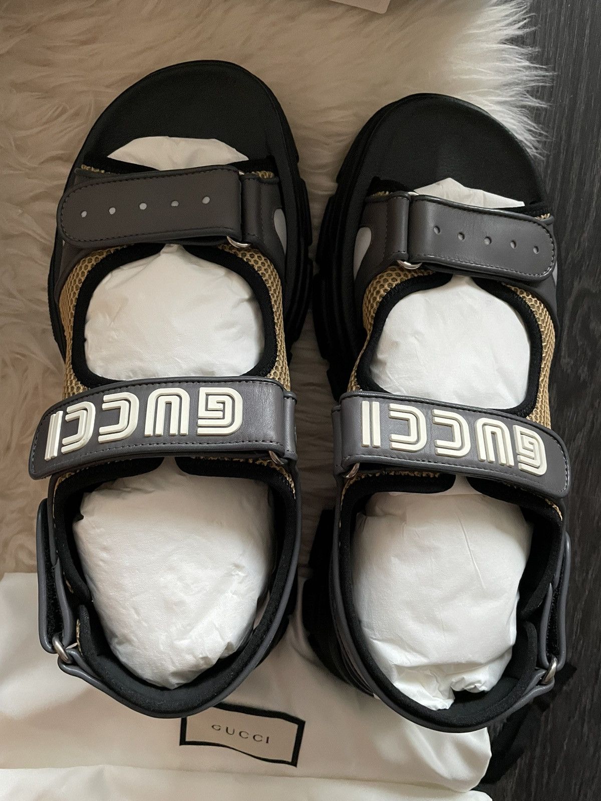 Gucci Rare Limited Edition Runway Leather Gucci Logo Sandal New Size US 10 / EU 43 - 19 Thumbnail