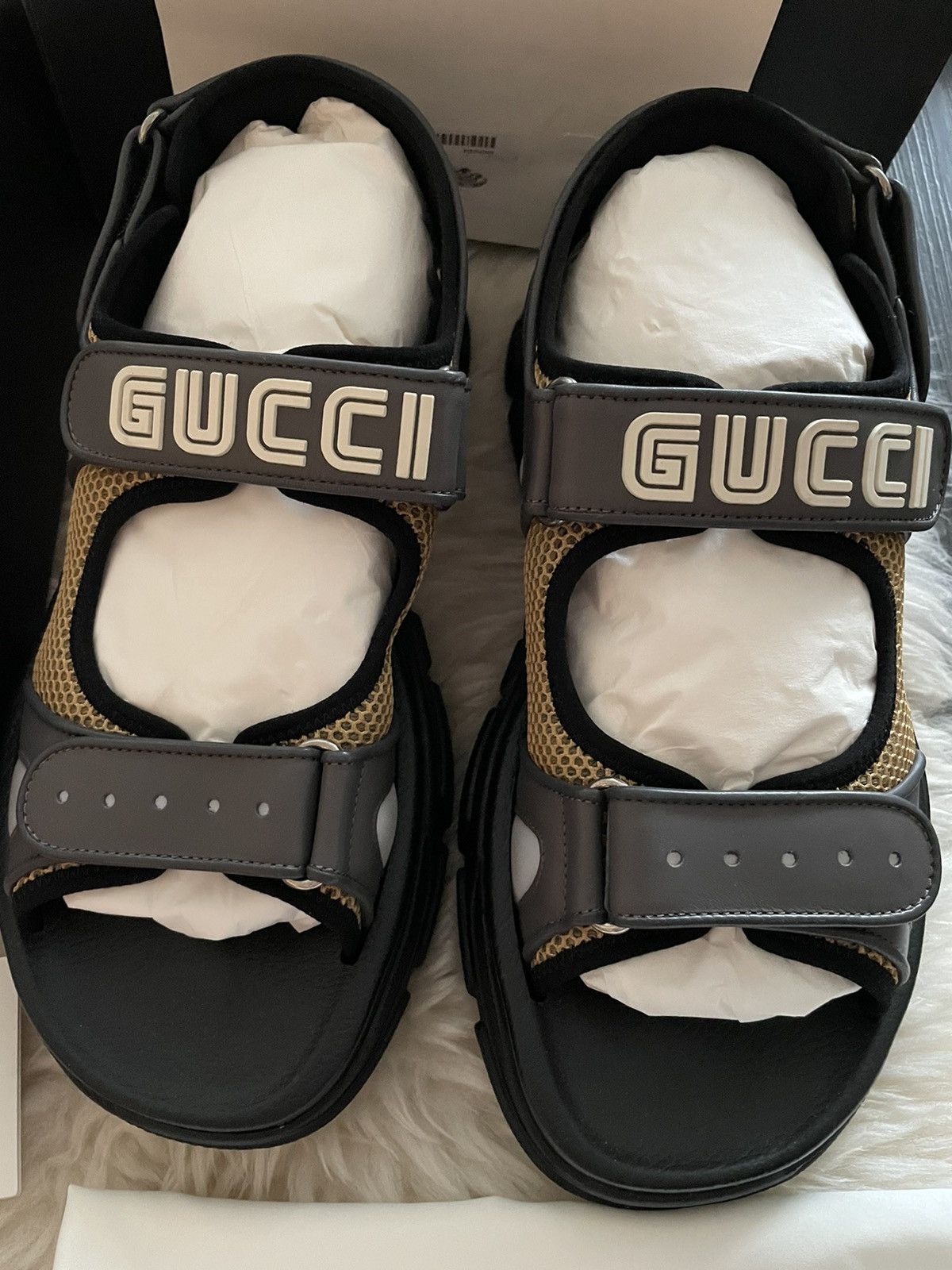 Gucci Rare Limited Edition Runway Leather Gucci Logo Sandal New Size US 10 / EU 43 - 15 Thumbnail