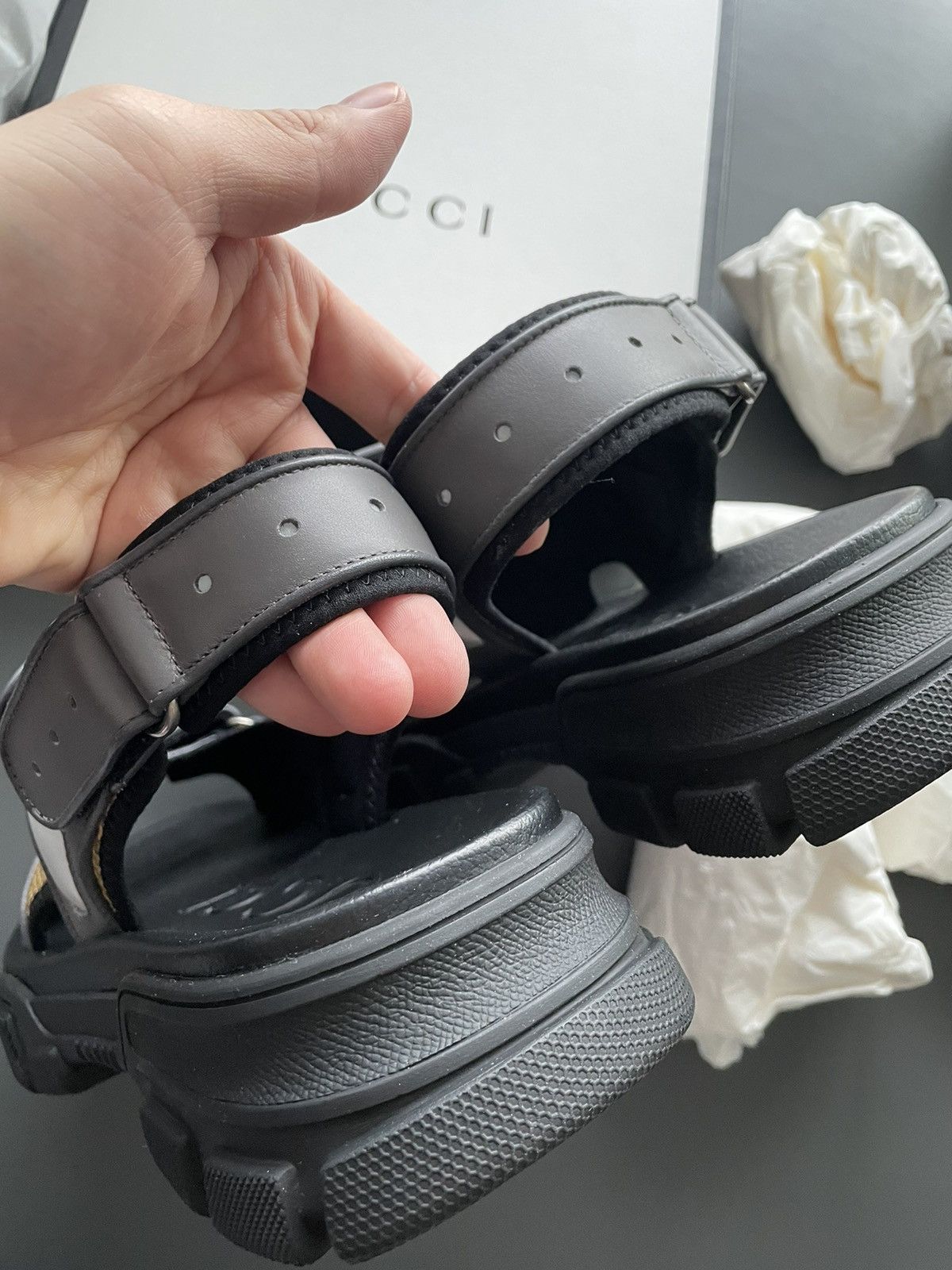 Gucci Rare Limited Edition Runway Leather Gucci Logo Sandal New Size US 10 / EU 43 - 9 Thumbnail