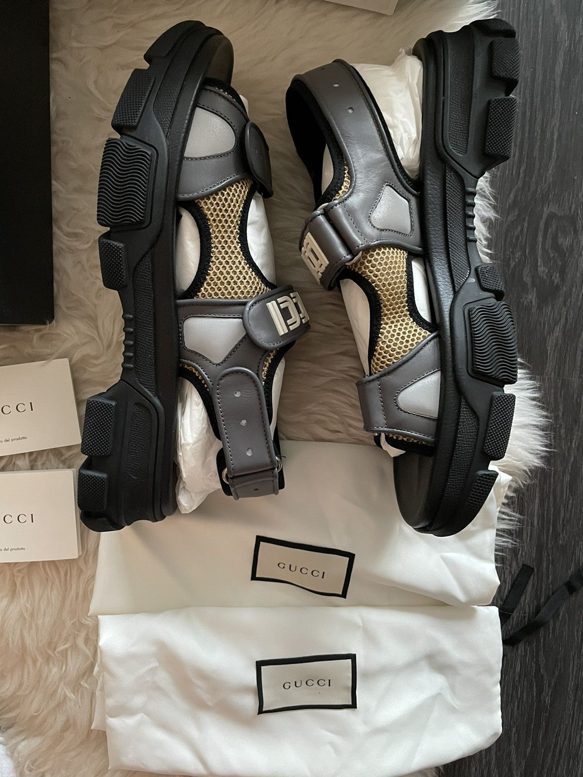Gucci Rare Limited Edition Runway Leather Gucci Logo Sandal New Size US 9 / EU 42 - 6 Thumbnail