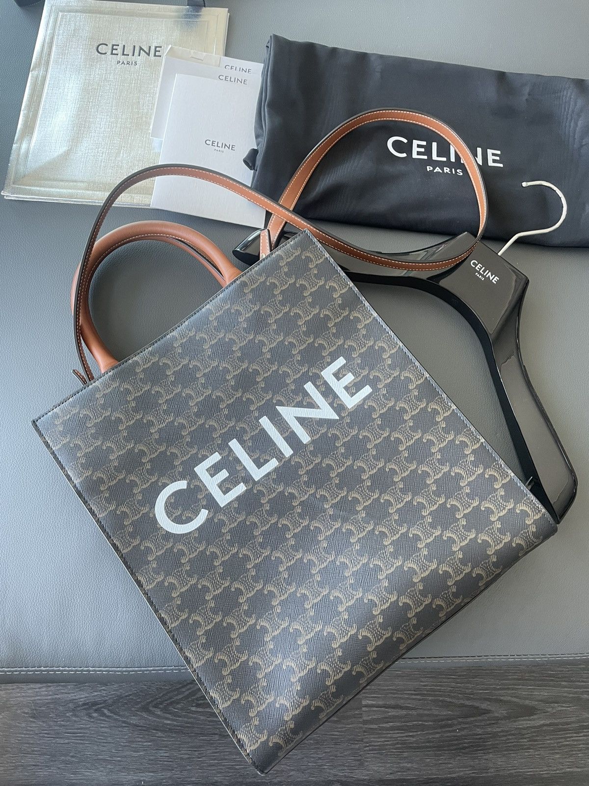 Celine, Accessories, Authentic Celine Logo Triomphe Monogram Bucket Hat  Os