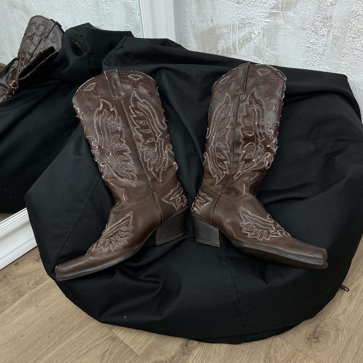 Vintage 1980s GRACELAND WESTERN COWBOY RARE ARCHIVE BOOTS - № 5008 Size US 7.5 / IT 37.5 - 2 Thumbnail
